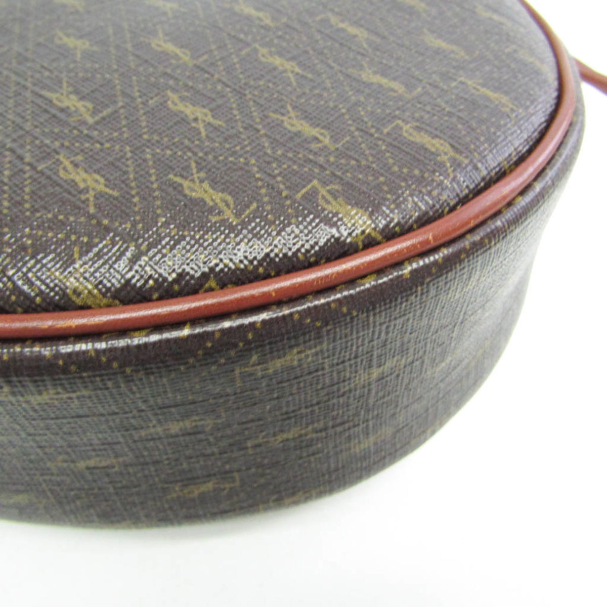 Saint Laurent Le Monogramme Coeur Monogram All Over Coated Canvas And Leather Brown Leather Clutche & Pouche Bag (Pre-Owned)
