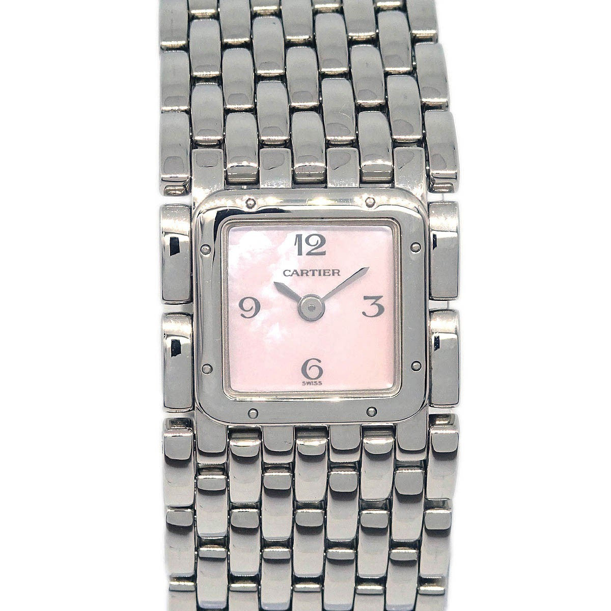 Cartier Panthere Ruban Quartz Stainless Steel And Mother Of Pearl Watch (Pre-Owned)