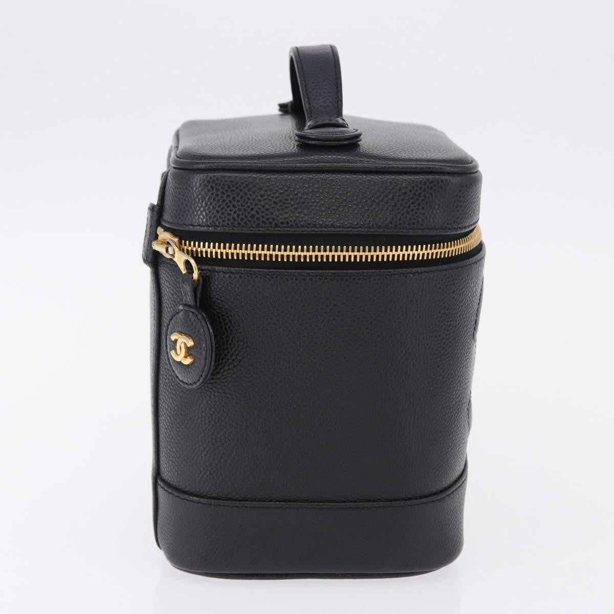 Chanel Vintage Timeless Vanity Case Caviar Black Calfskin Handbag (Pre-Owned)