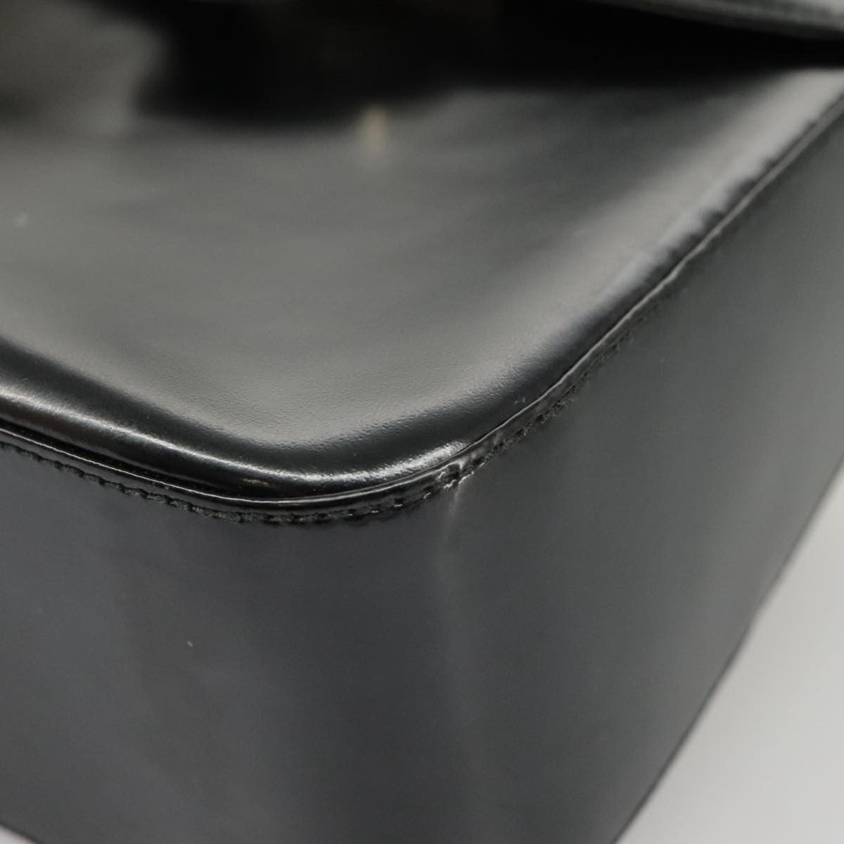 Salvatore Ferragamo Vintage Top Handle Leather Black Leather Handbag (Pre-Owned)