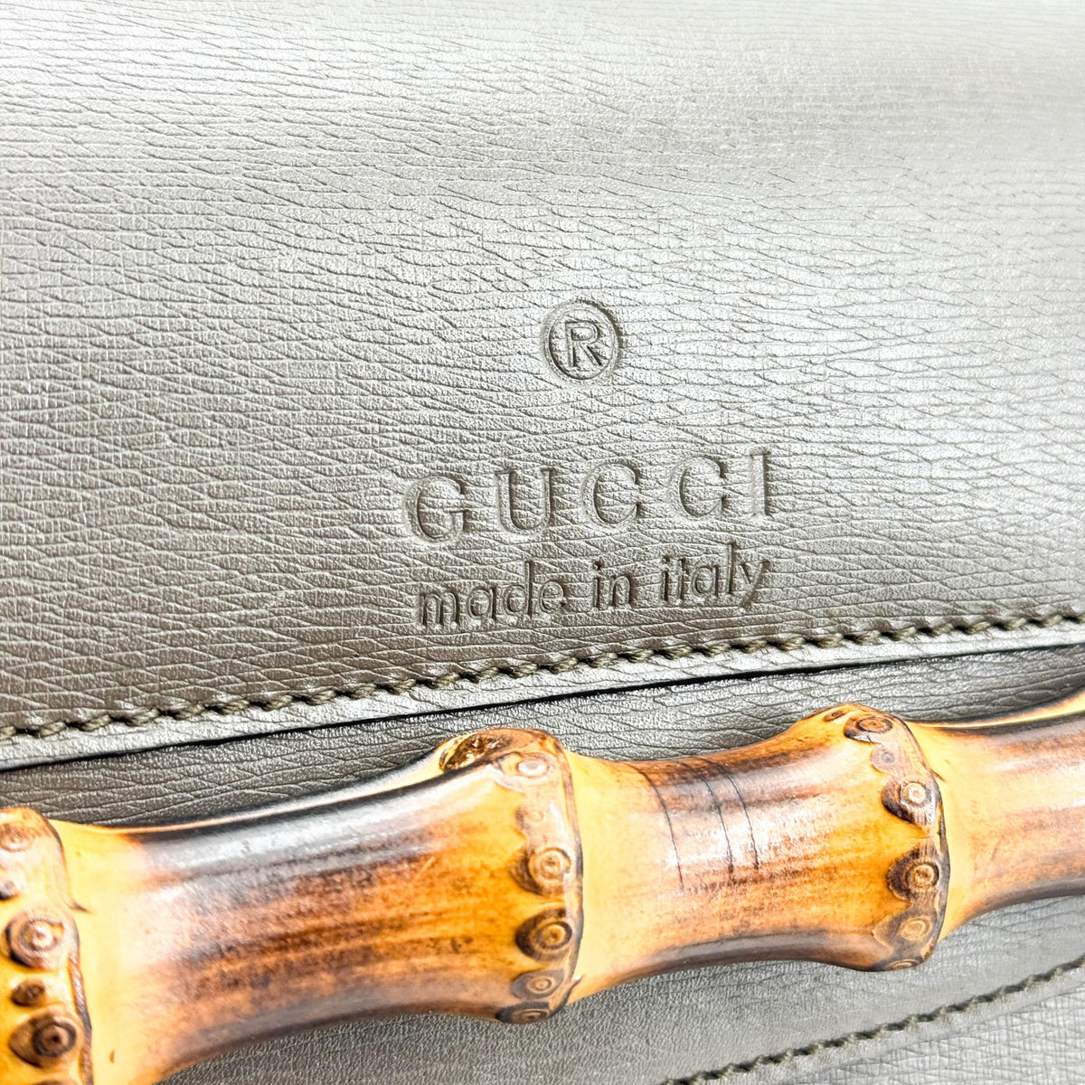 Gucci Bamboo Bullet Top Handle Leather Brown Leather Handbag (Pre-Owned)