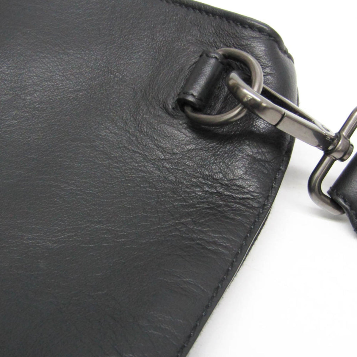 Fendi Convertible Document Holder Leather Black Leather Briefcase Bag (Pre-Owned)
