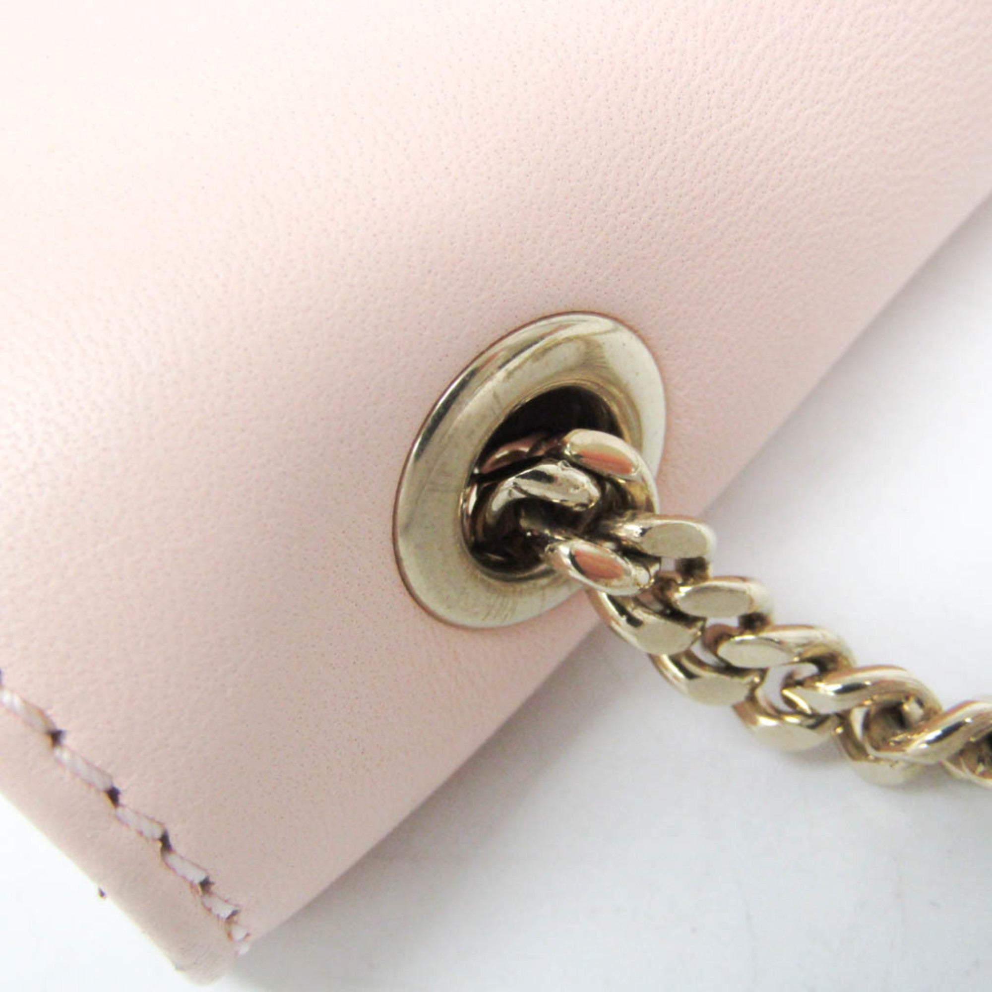 Chloe Bow Detail Wallet On Chain Leather Pink Leather Clutche & Pouche Bag (Pre-Owned)