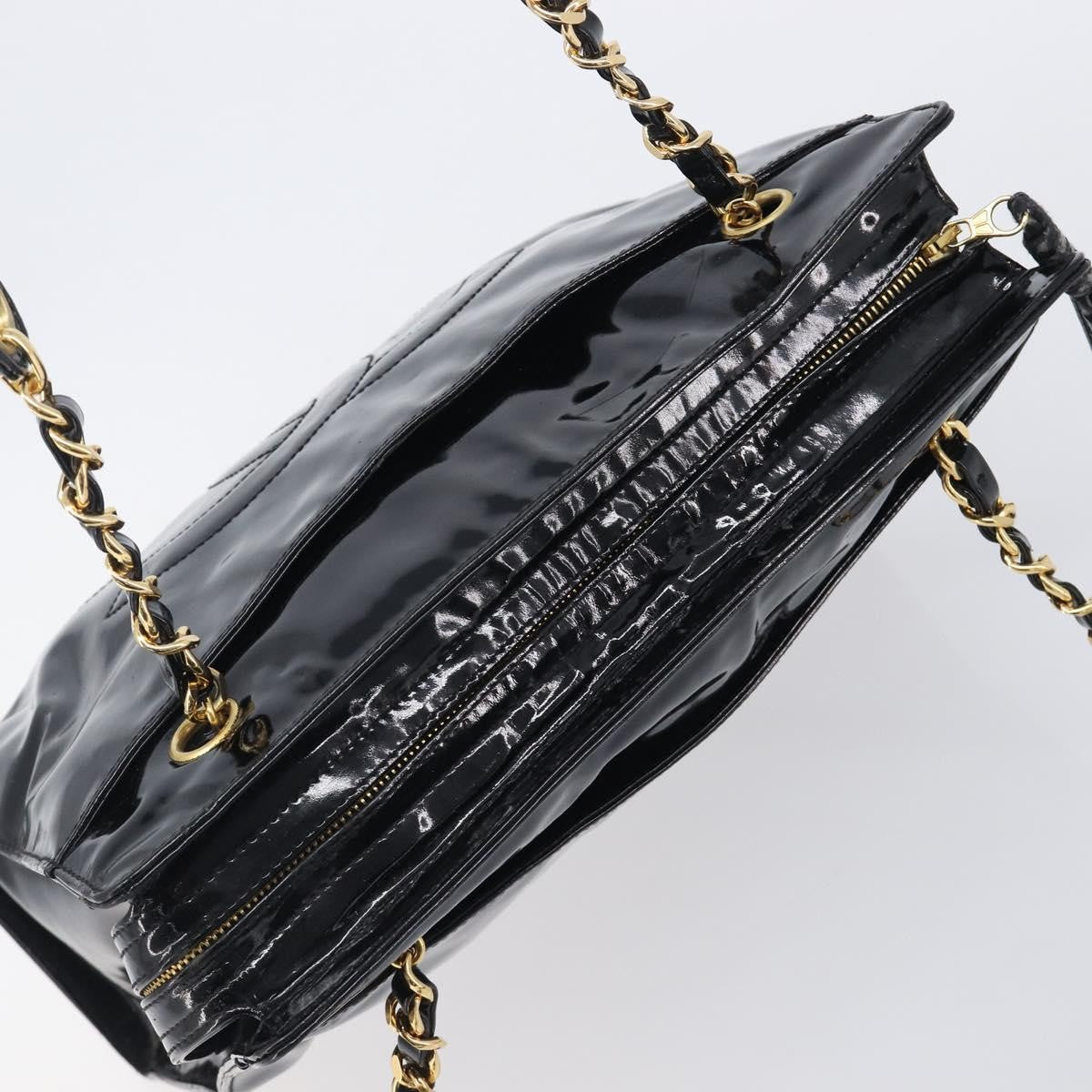 Chanel Coco Mark Patent Leather Black Patent_Leather Shoulder Bag Bag (Pre-Owned)