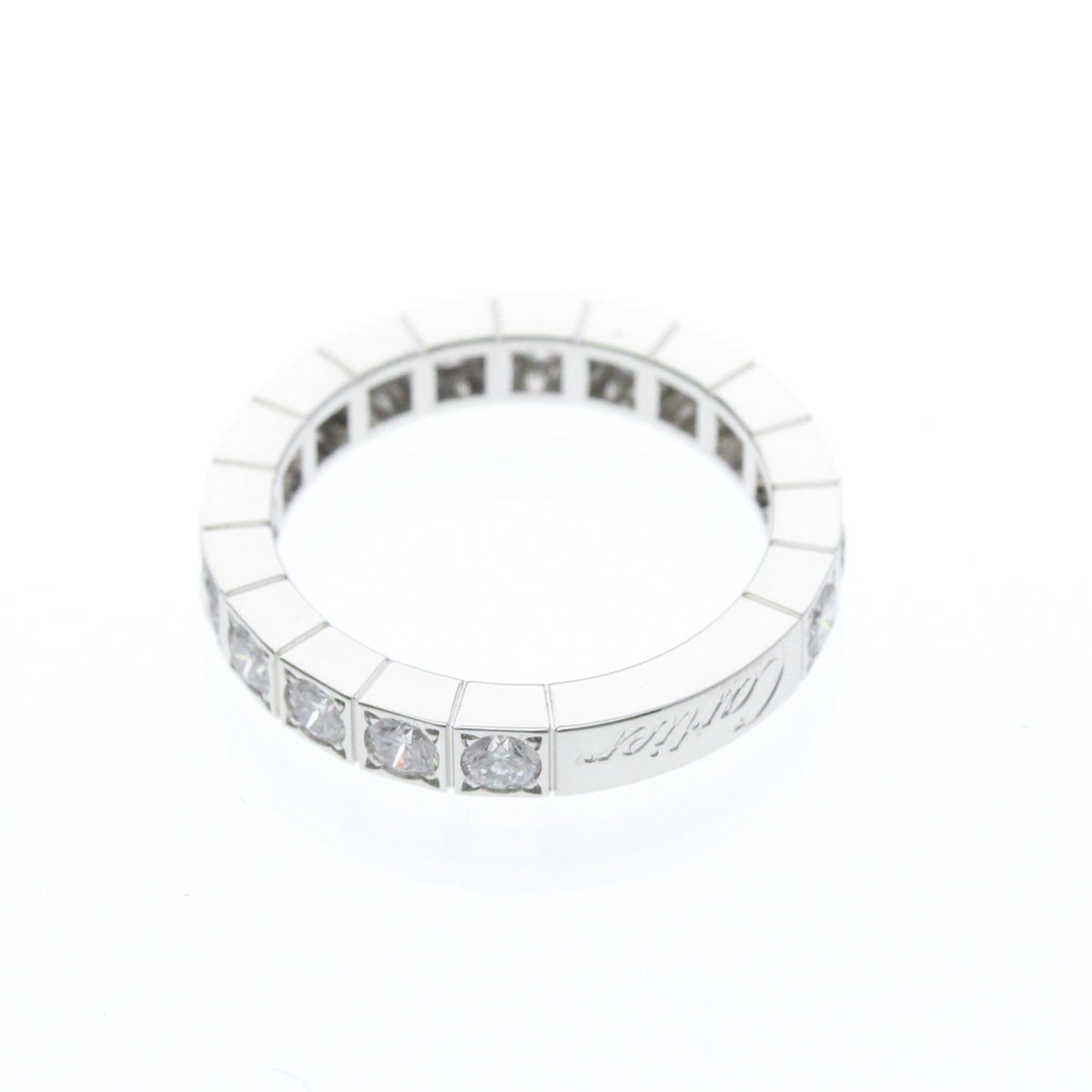 Cartier Lanieres Diamond 18K White Gold With Diamond Silver White_Gold Ring Jewelry (Pre-Owned)