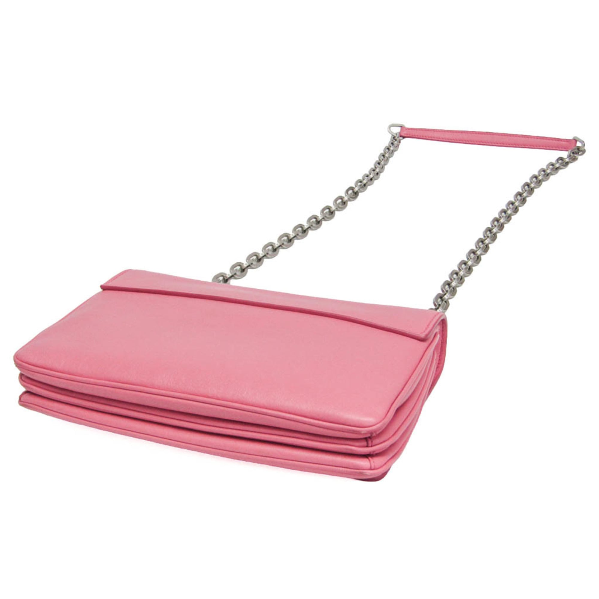 Prada Lux Chain Lock Flap Saffiano Leather Pink Leather Shoulder Bag Bag (Pre-Owned)