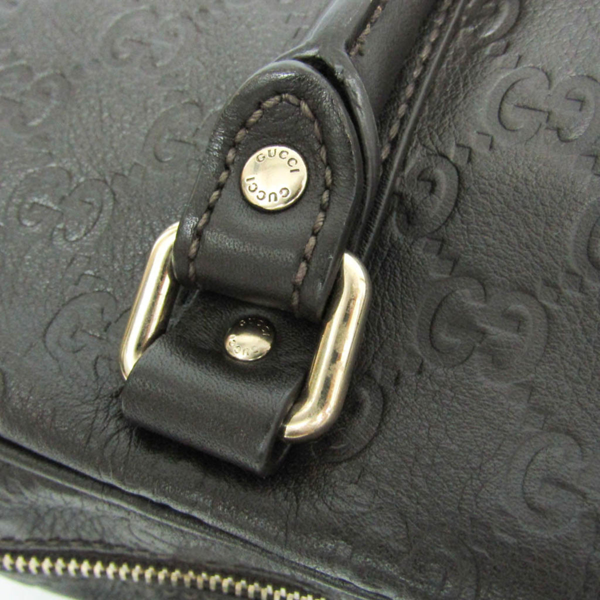 Gucci Convertible Guccissima Leather Brown Leather Briefcase Bag (Pre-Owned)