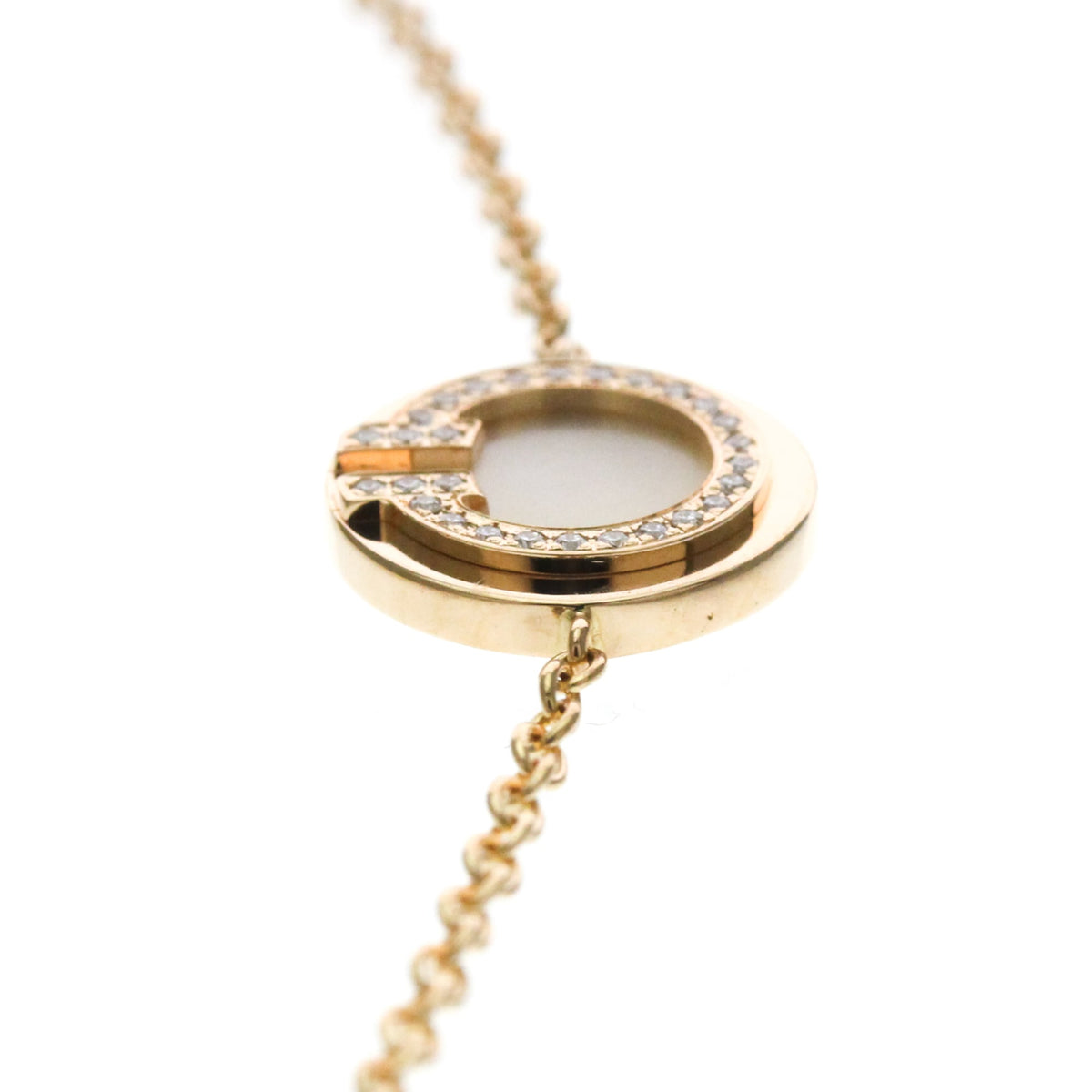 Tiffany & Co. T Circle Chain 18K Rose Gold With Mother Of Pearl And Diamonds Gold Pink_Gold Bracelet Jewelry (Pre-Owned)