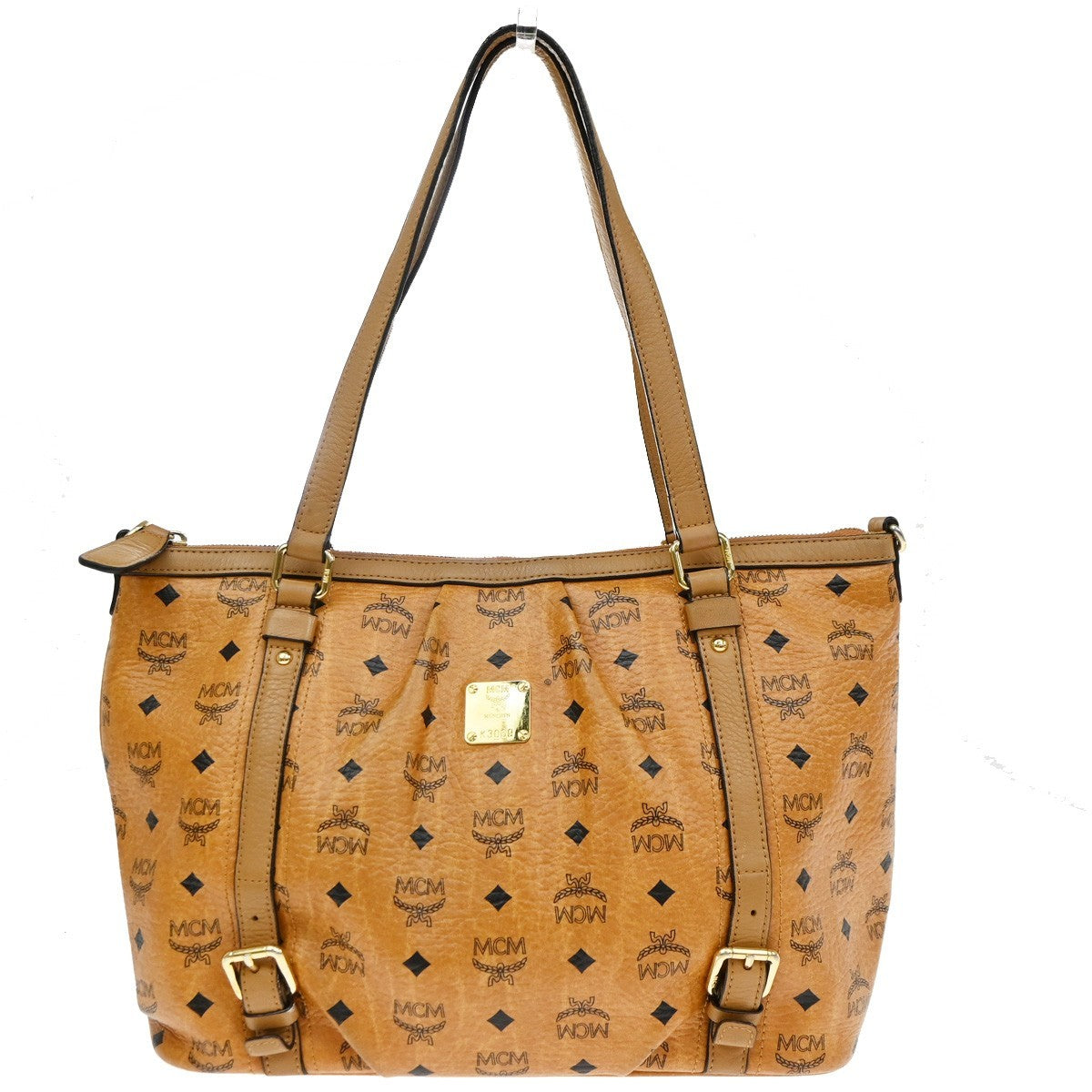 MCM Vintage Visetos Leather Brown Leather Tote Bag Bag (Pre-Owned)
