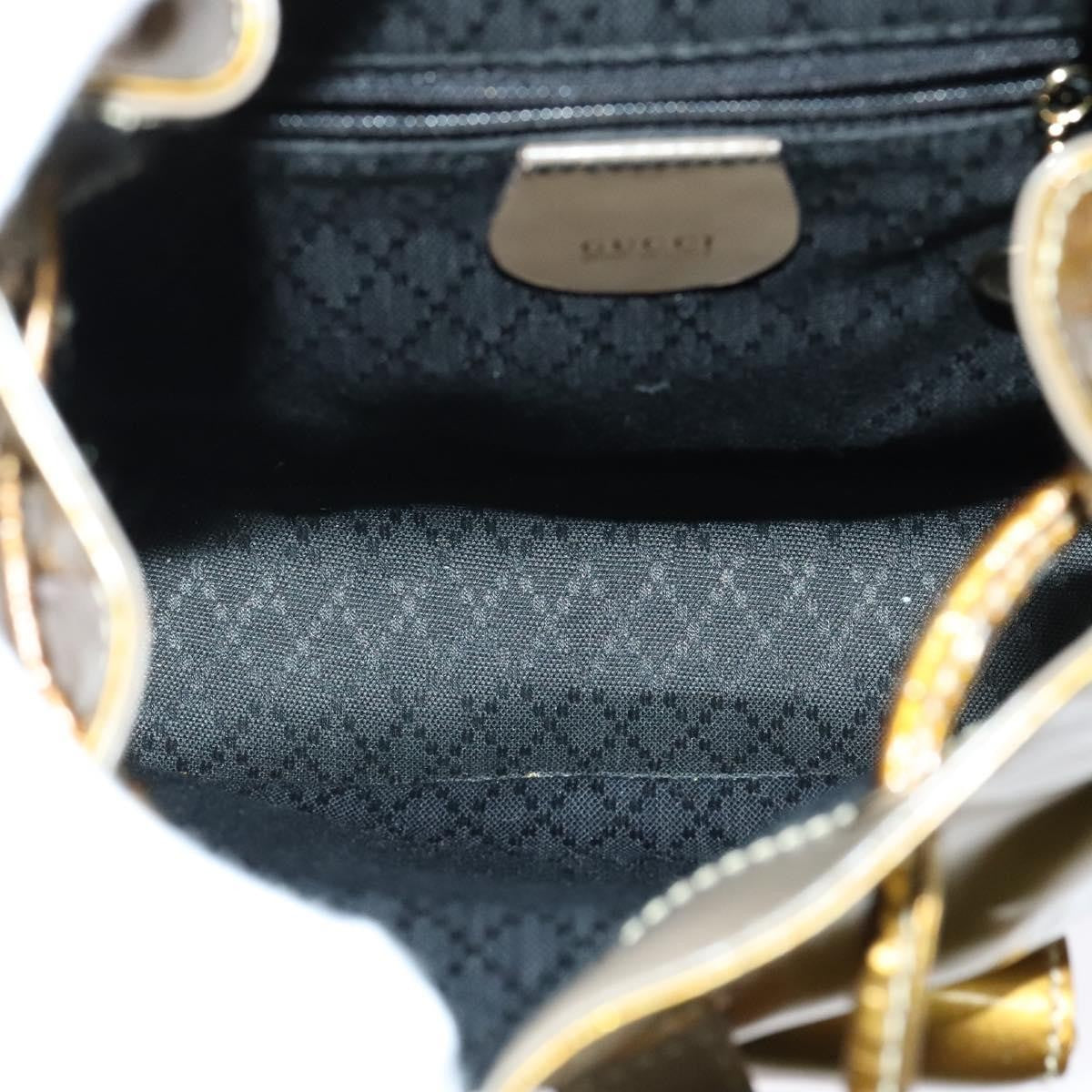 Gucci Vintage Bamboo Patent Gold Patent_Leather Backpack Bag (Pre-Owned)