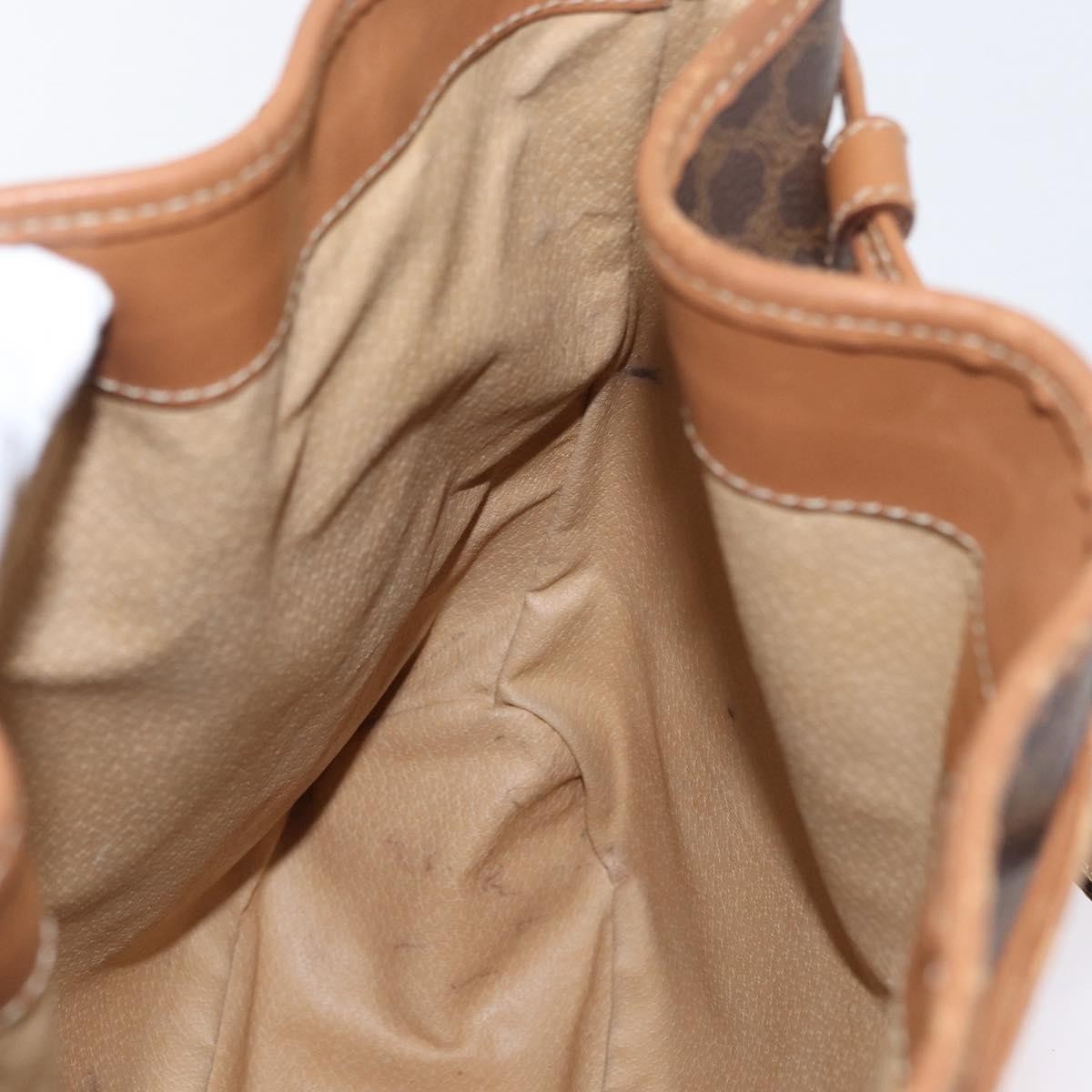 Celine Vintage Shoulder Bag Macadam Canvas & Leather Brown Canvas Shoulder Bag Bag (Pre-Owned)