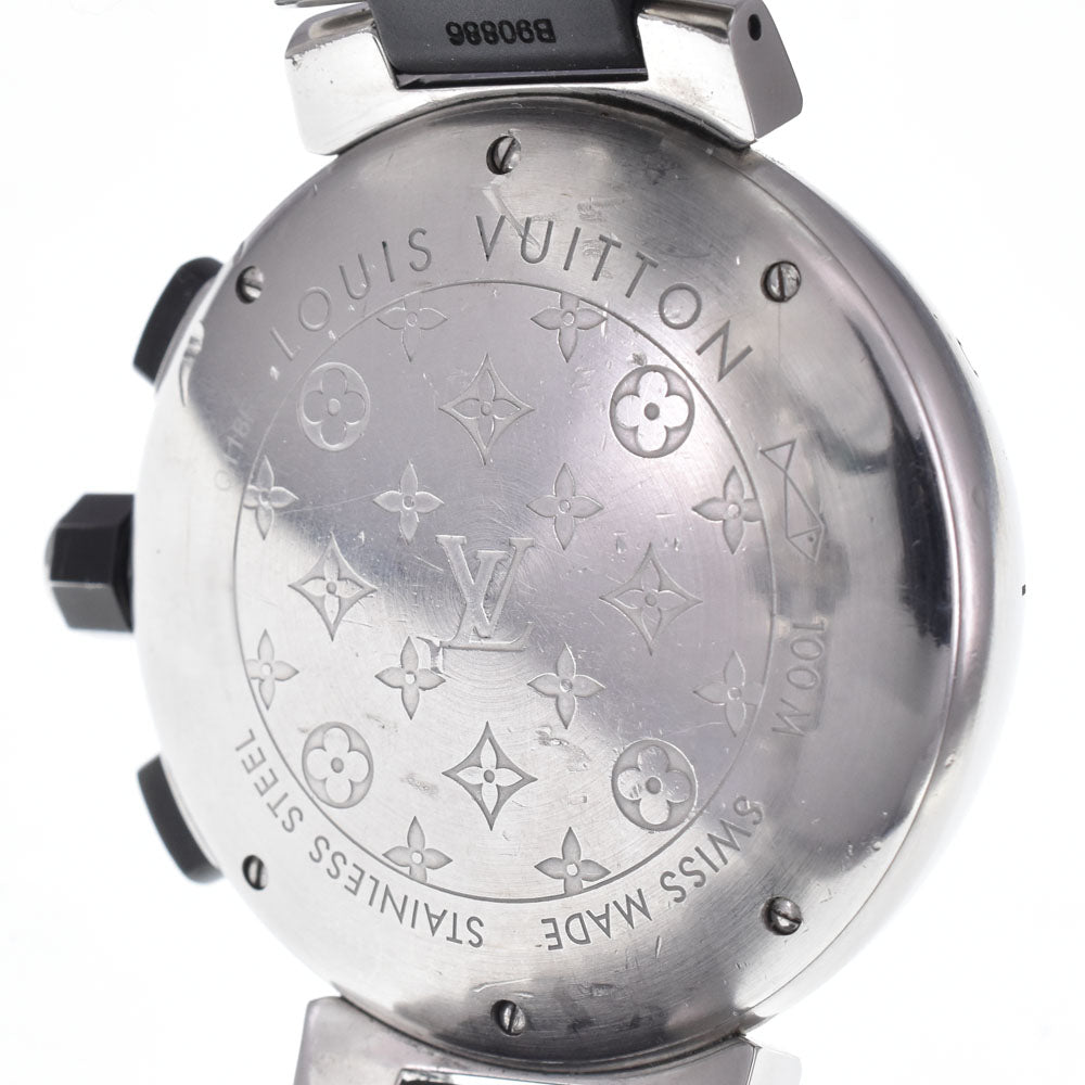 Louis Vuitton Tambour Quartz Stainless Steel And Monogram Rubber Watch (Pre-Owned)