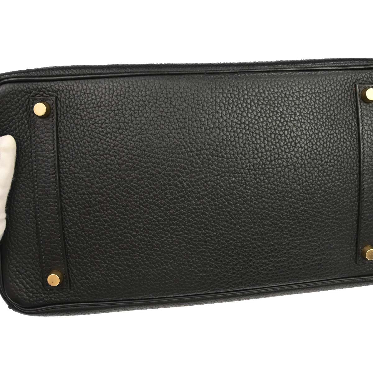 Hermes Birkin Taurillon Clemence Black Leather Handbag (Pre-Owned)