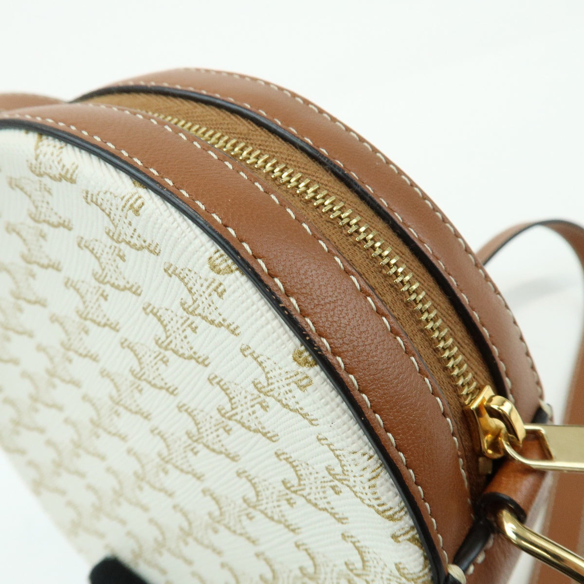Celine Round Purse On Strap Triomphe Coated Canvas Beige Canvas Crossbody Bag Bag (Pre-Owned)