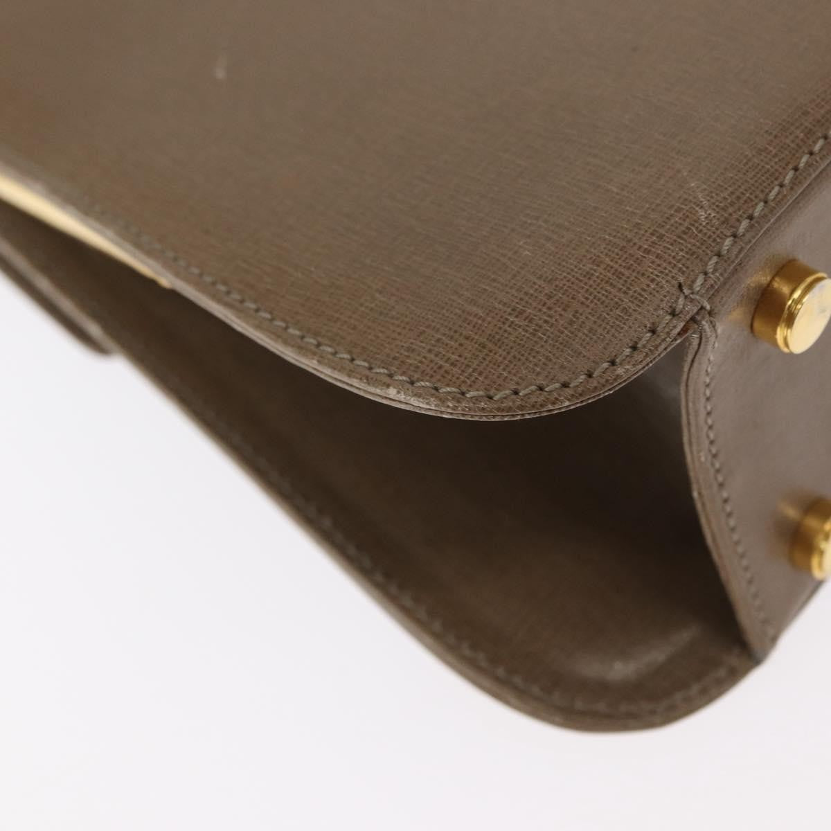 Salvatore Ferragamo Gancini Leather Beige Leather Handbag (Pre-Owned)