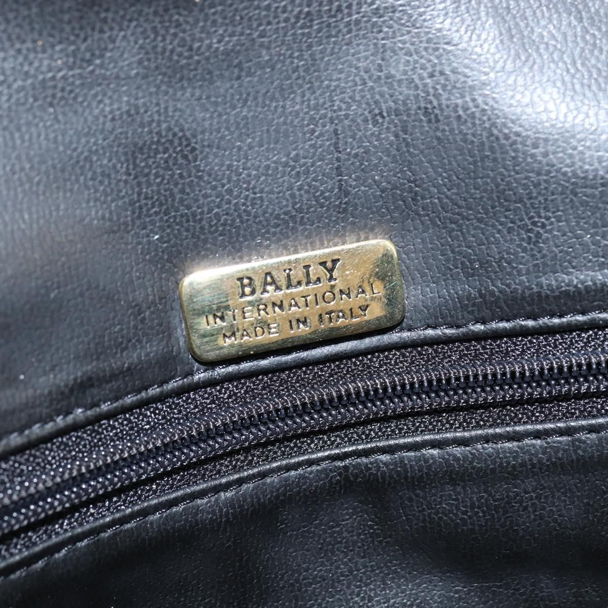 Bally Vintage Chain Quilted Leather Black Leather Shoulder Bag Bag (Pre-Owned)