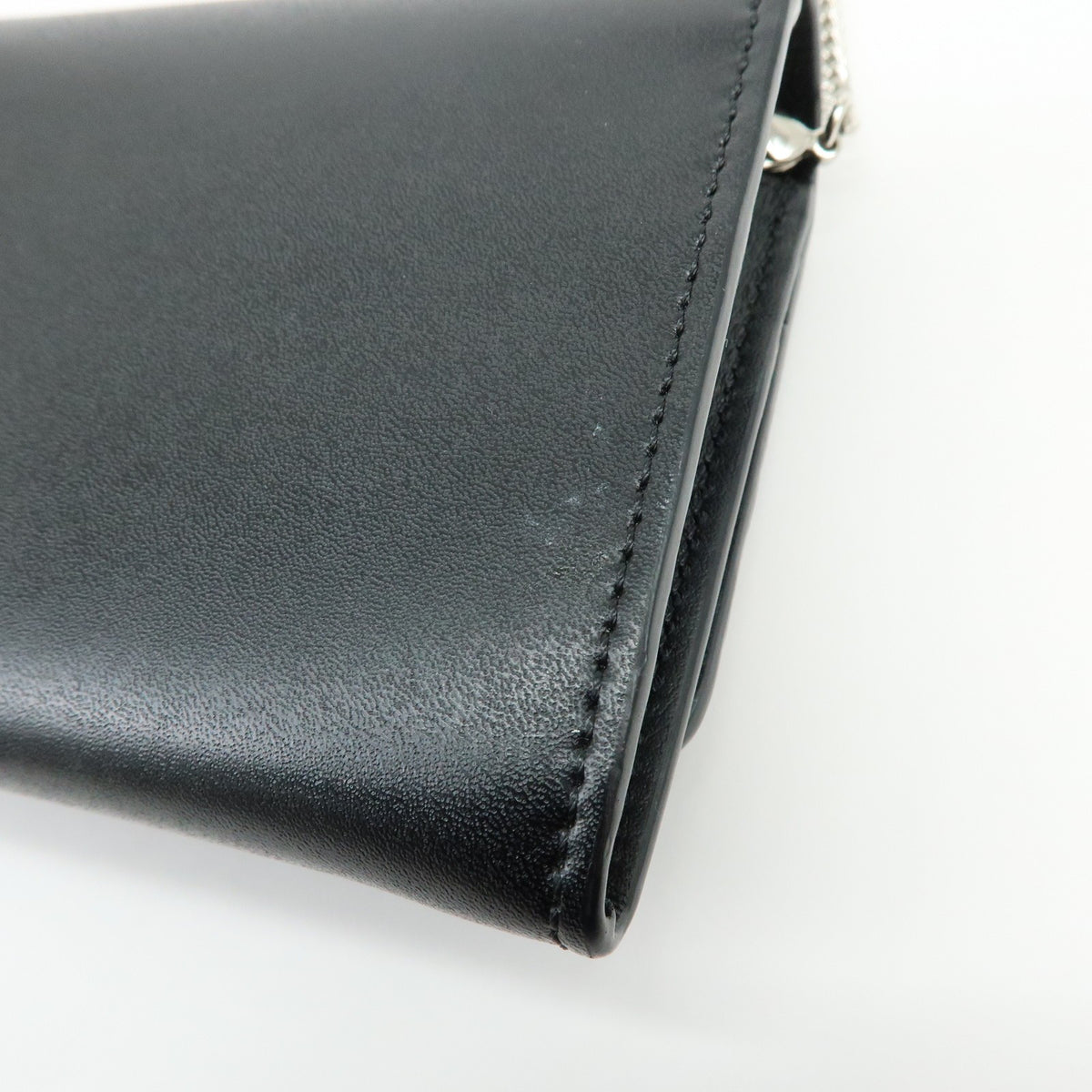 Fendi Continental Wallet On Chain Studded Leather Black Leather Crossbody Bag Bag (Pre-Owned)