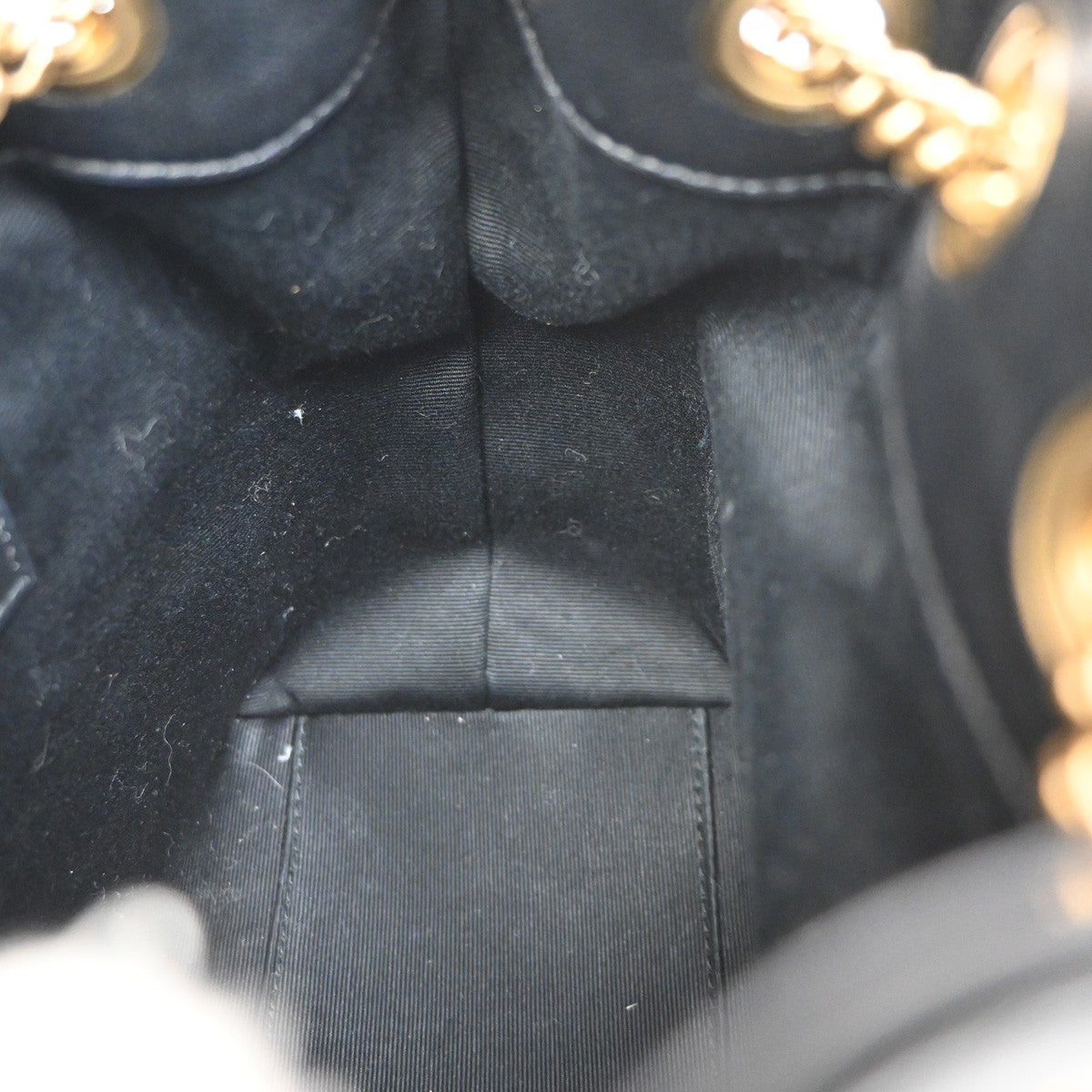 Saint Laurent Joe Bucket Matelasse Chevron Leather Black Leather Handbag (Pre-Owned)