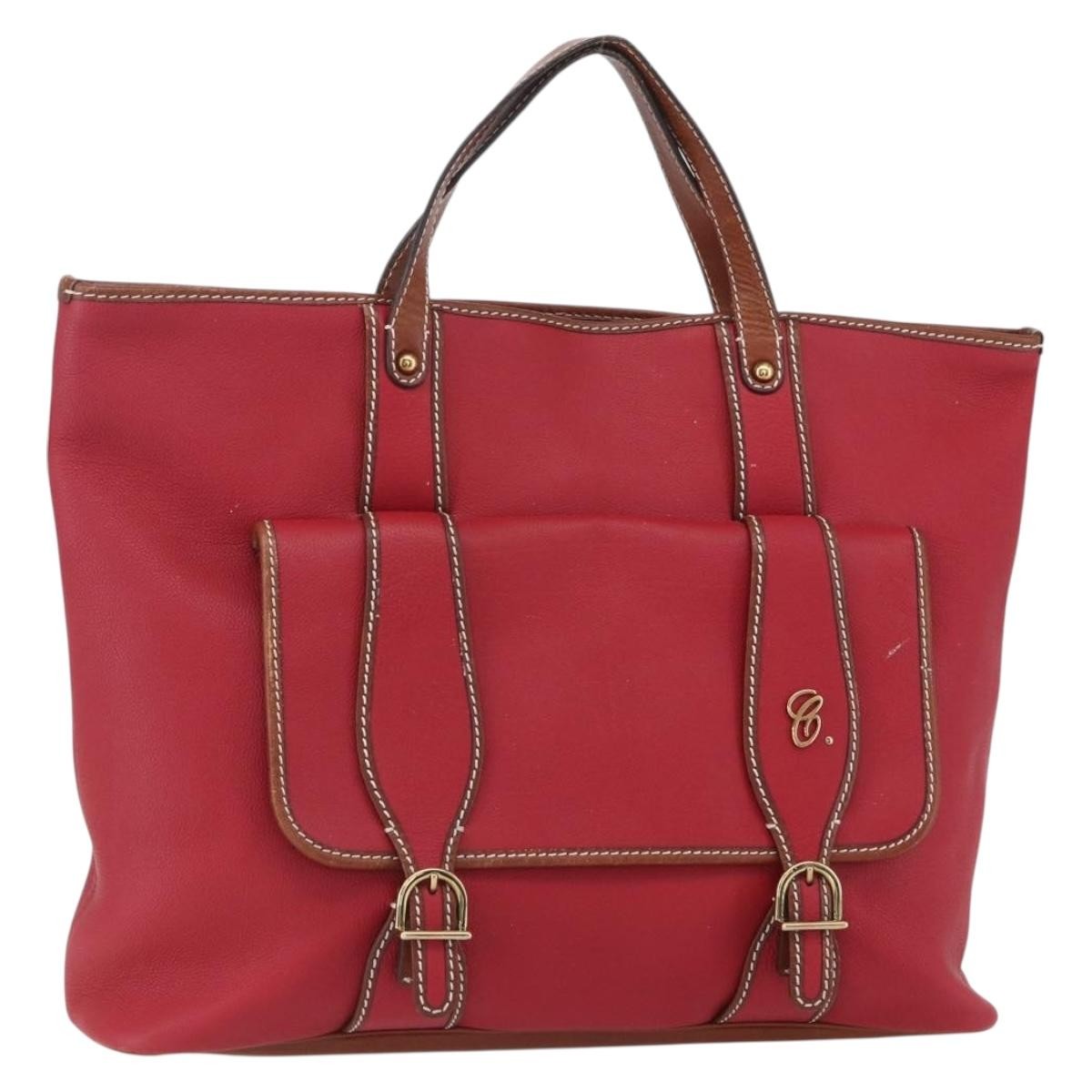 Chloe Vintage Leather Red Leather Tote Bag Bag (Pre-Owned)