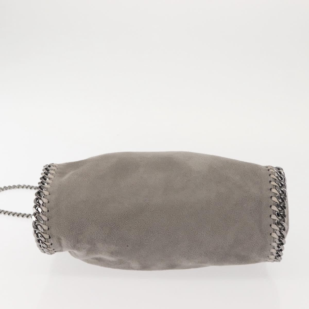 Stella Mccartney Falabella Fold Over Faux Suede Gray Synthetic Shoulder Bag Bag (Pre-Owned)