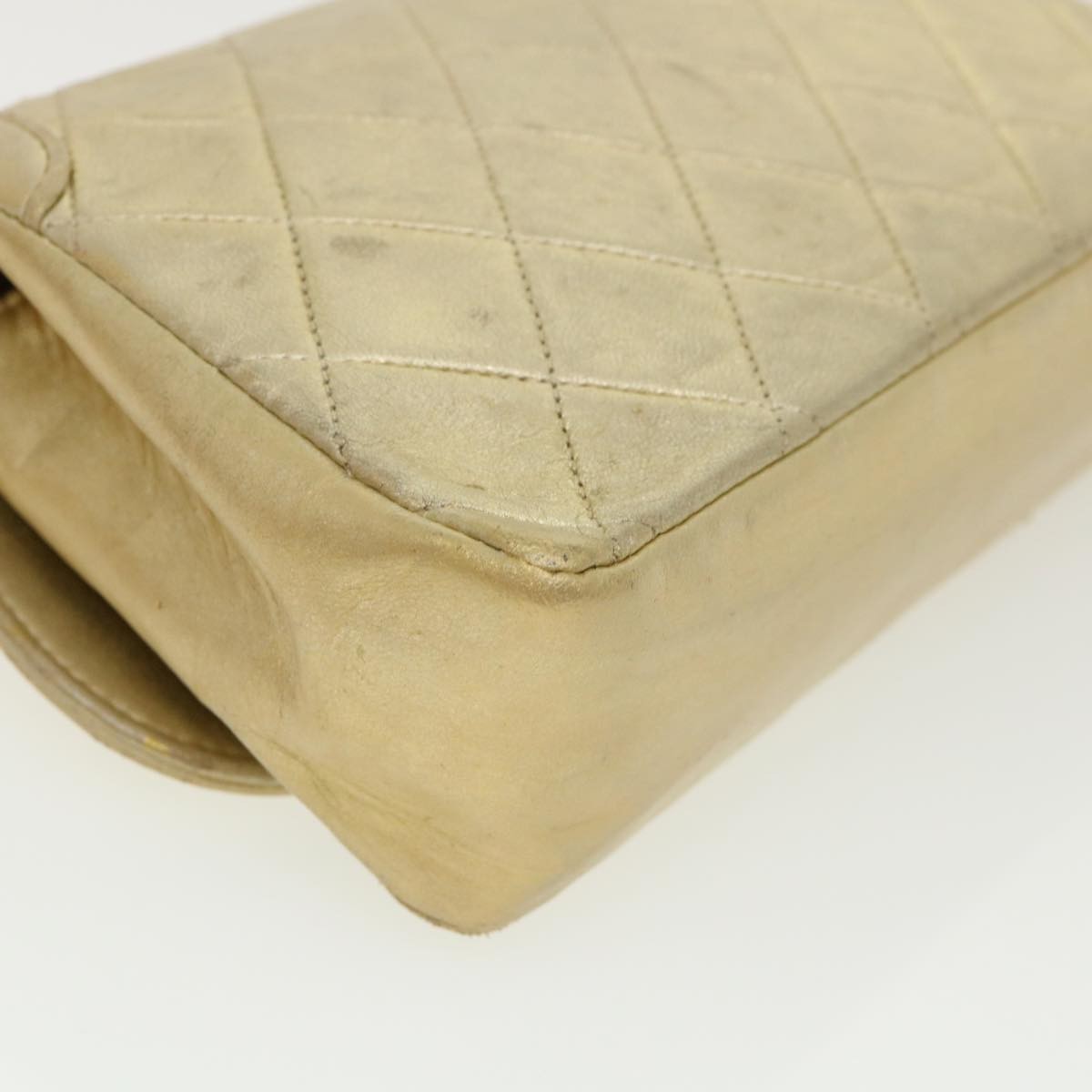 Chanel Vintage Cc Chain Flap Quilted Lambskin Gold Leather Shoulder Bag Bag (Pre-Owned)