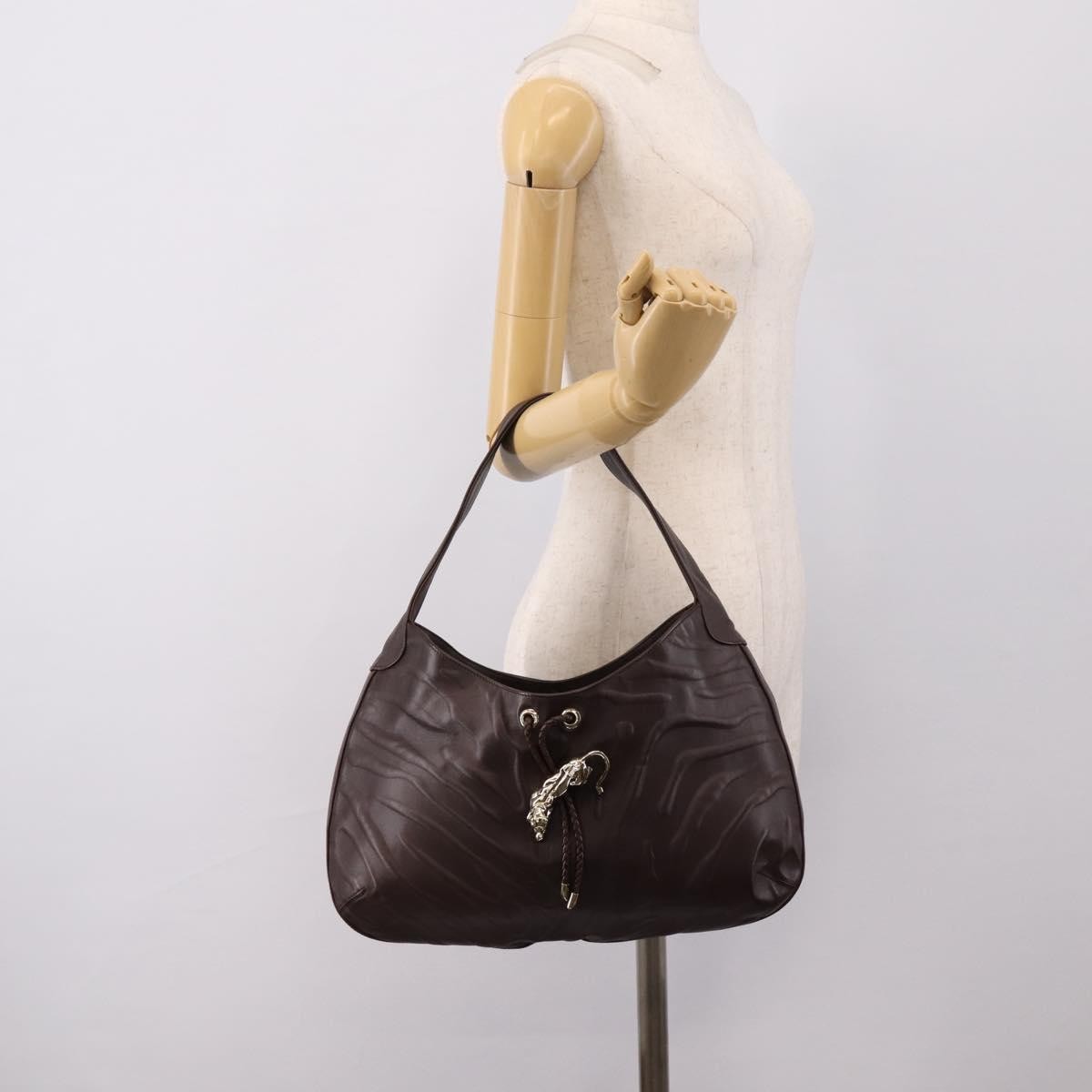 Cartier Panthère Shoulder Leather Brown Leather Shoulder Bag Bag (Pre-Owned)