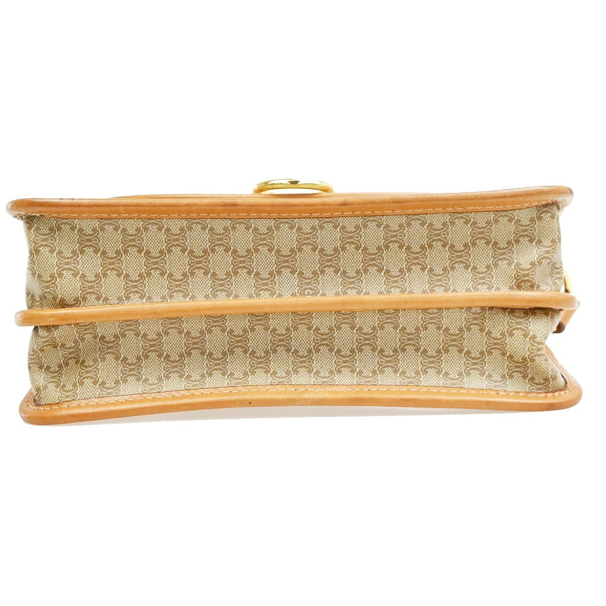Celine Vintage Macadam Circle Logo Canvas And Leather Beige Pvc Shoulder Bag Bag (Pre-Owned)