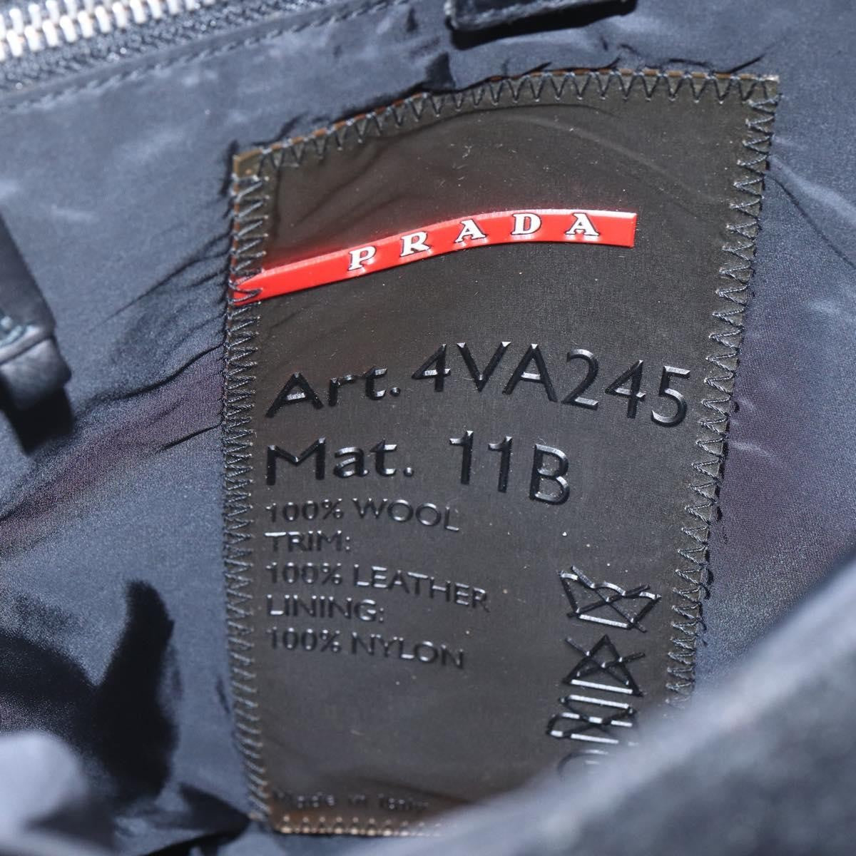 Prada Shoulder Wool Black Wool Shoulder Bag Bag (Pre-Owned)