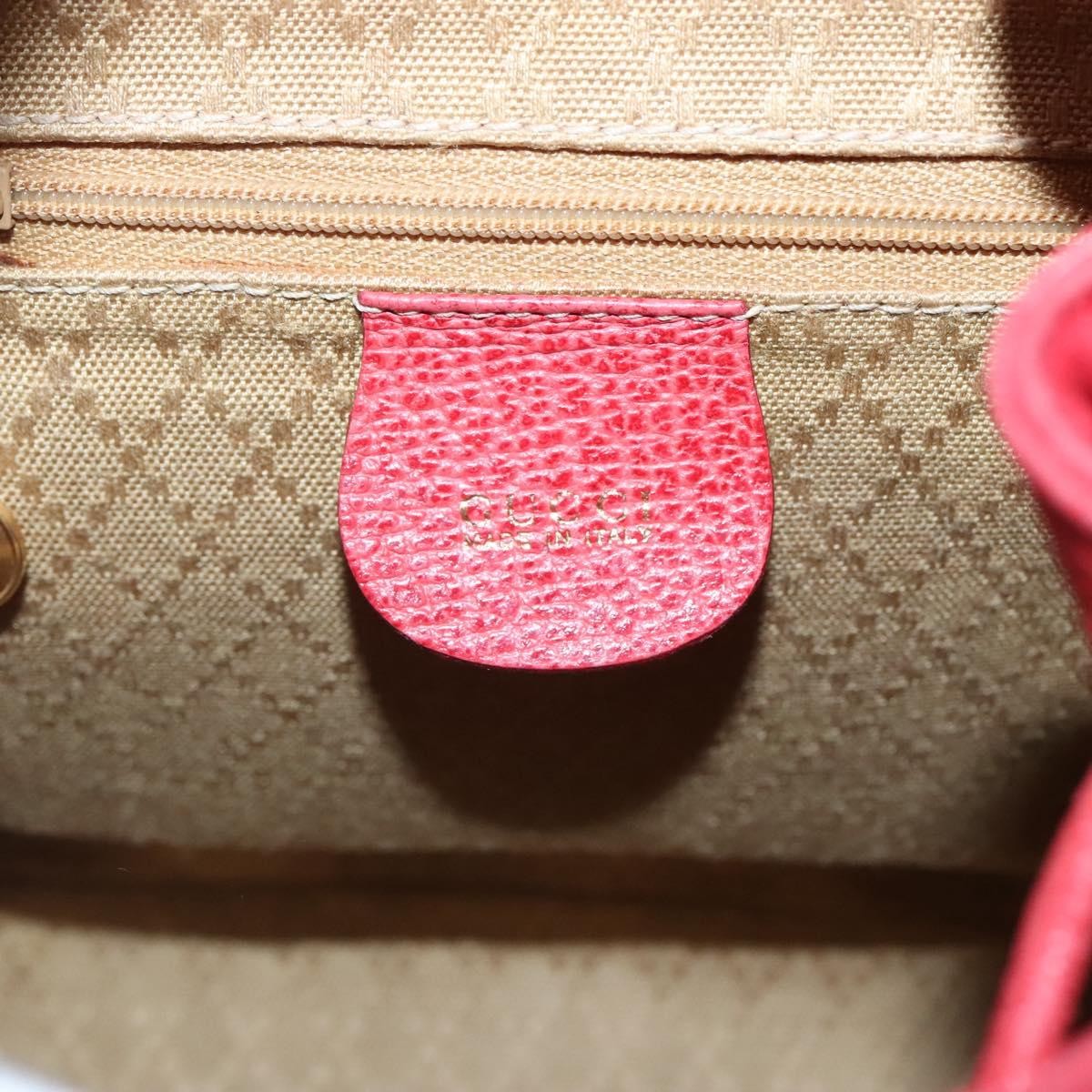 Gucci Vintage Bamboo Suede Red Suede Backpack Bag (Pre-Owned)