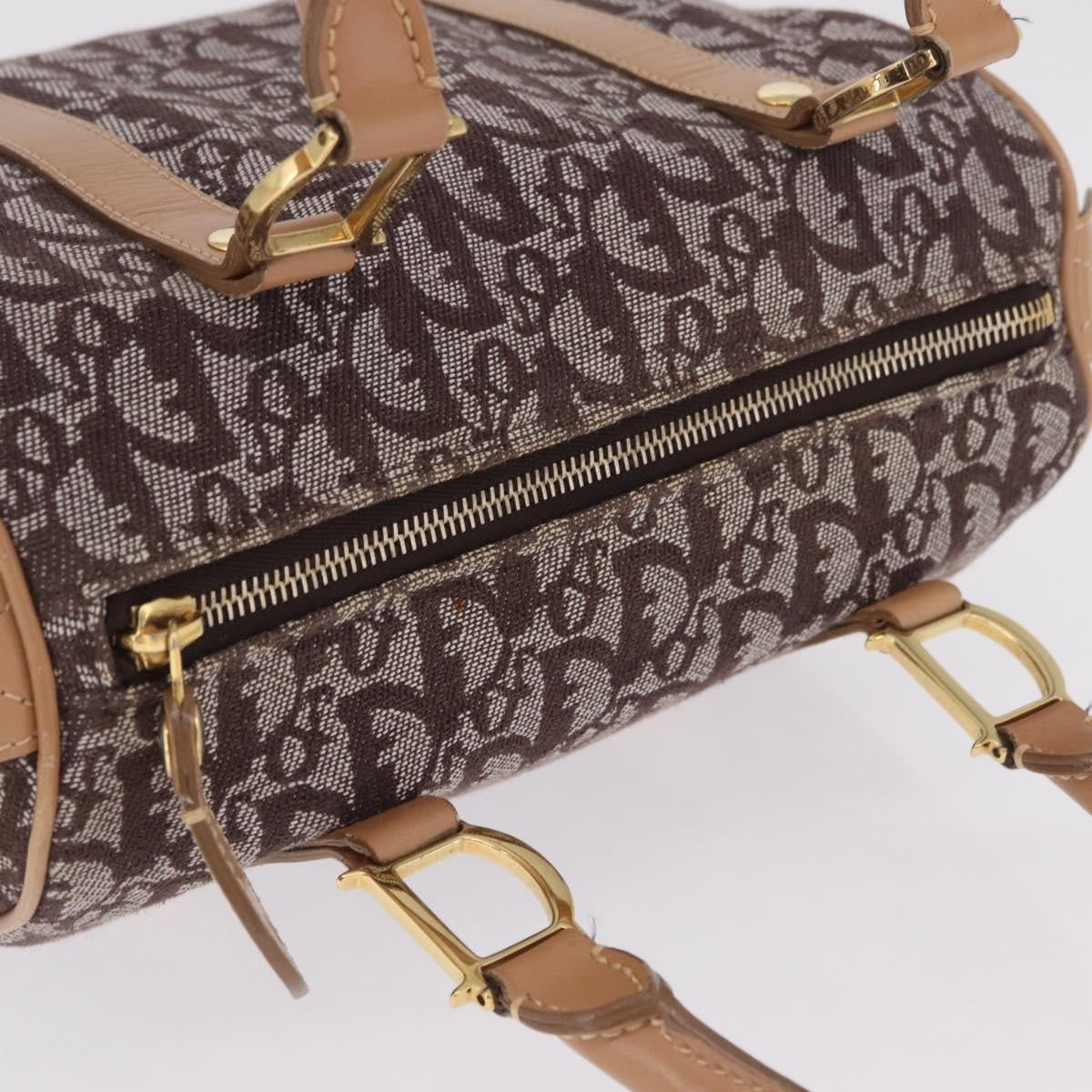 Christian Dior Vintage Trotter Boston Diorissimo Canvas Brown Canvas Handbag (Pre-Owned)