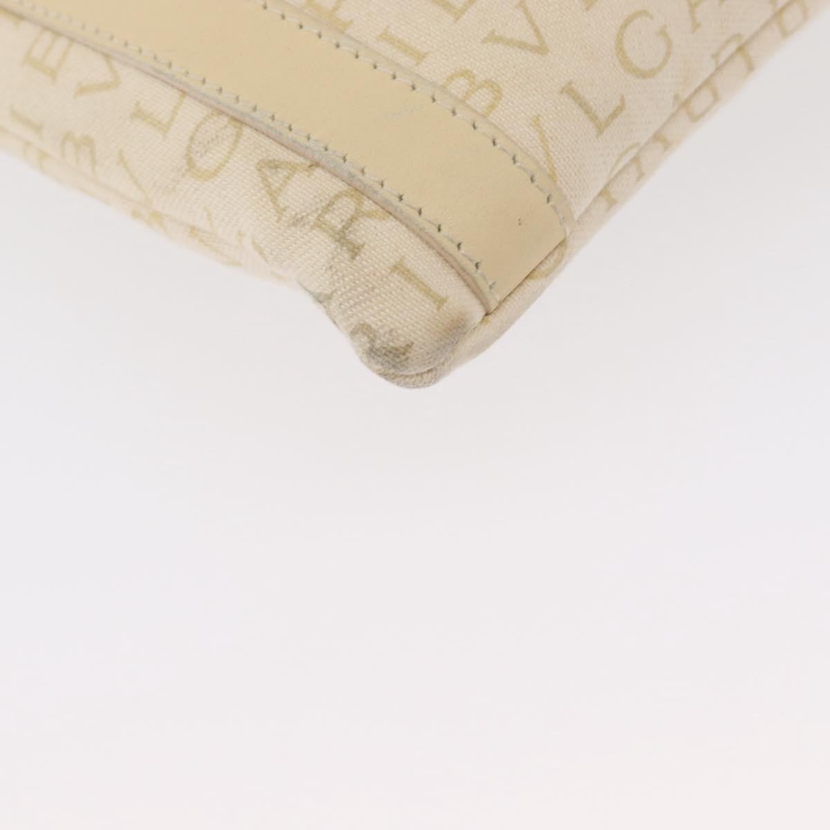 Bvlgari Logomania Canvas With Leather Beige Canvas Shoulder Bag Bag (Pre-Owned)