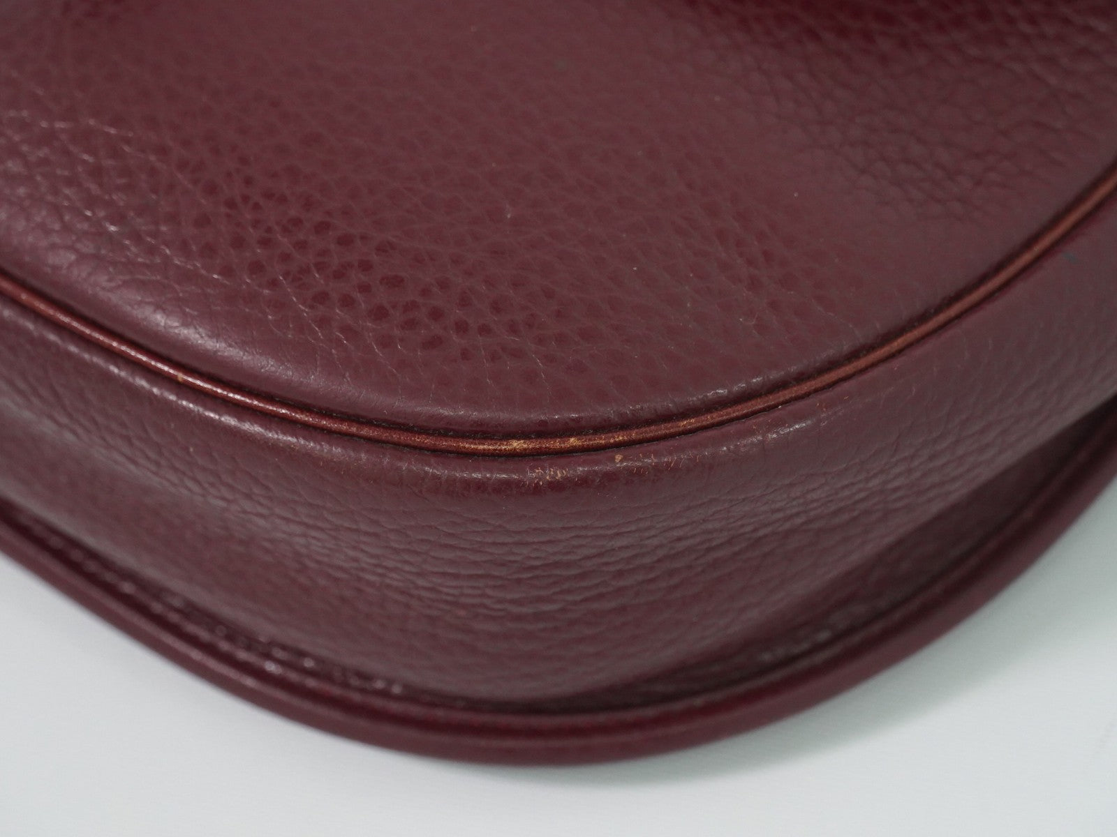 Christian Dior Vintage Cd Flap Leather Burgundy Leather Shoulder Bag Bag (Pre-Owned)