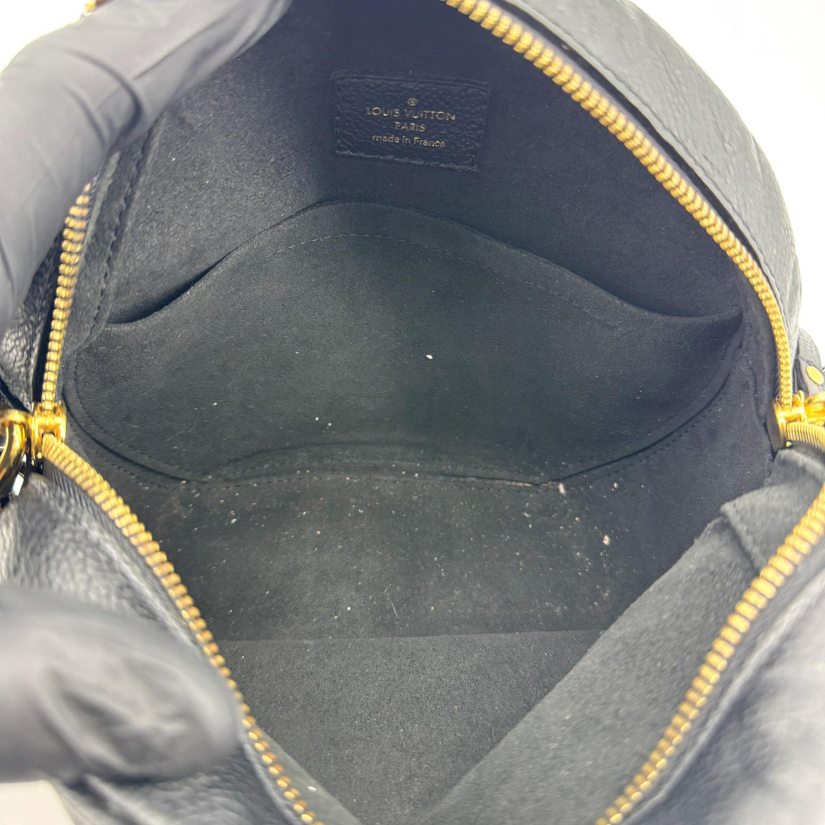 Louis Vuitton Boite Chapeau Souple Monogram Empreinte Leather Black Leather Handbag (Pre-Owned)