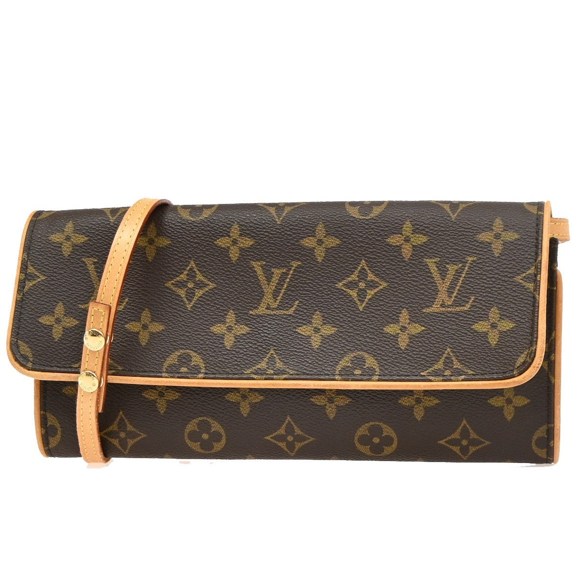Louis Vuitton Twin Monogram Canvas Brown Canvas Clutche & Pouche Bag (Pre-Owned)