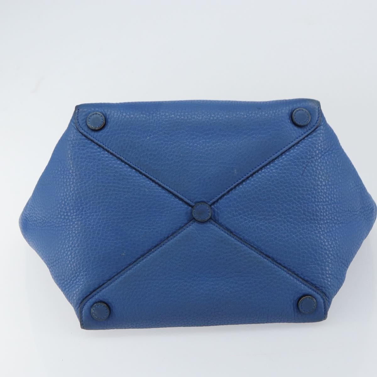 Prada Tote Vitello Daino Vitello Daino Blue Leather Tote Bag Bag (Pre-Owned)