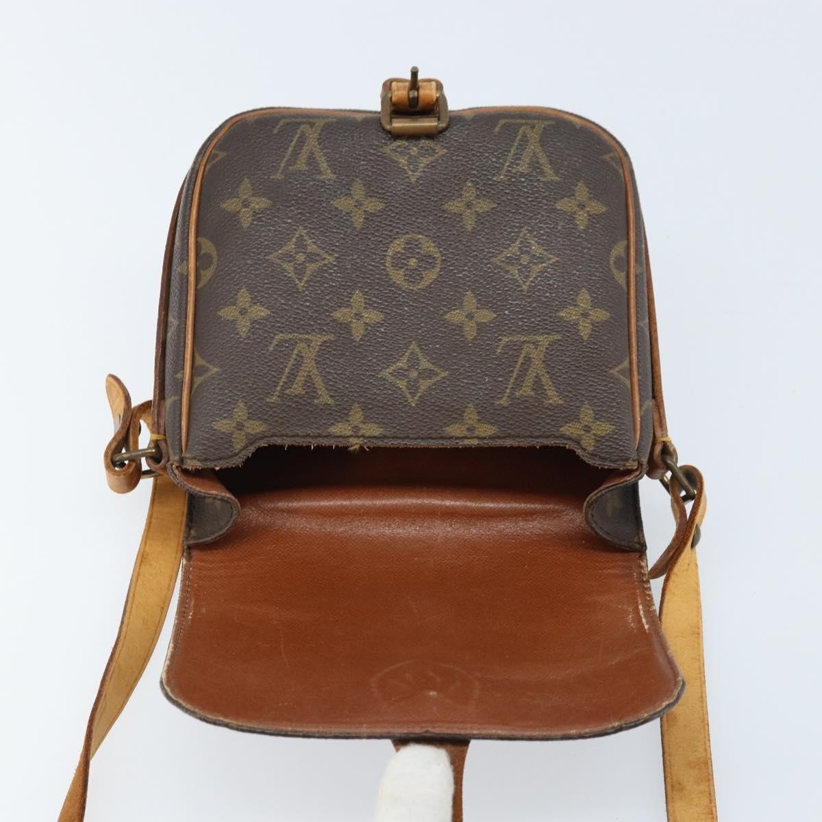 Louis Vuitton Cartouchiere Monogram Canvas Brown Canvas Shoulder Bag Bag (Pre-Owned)