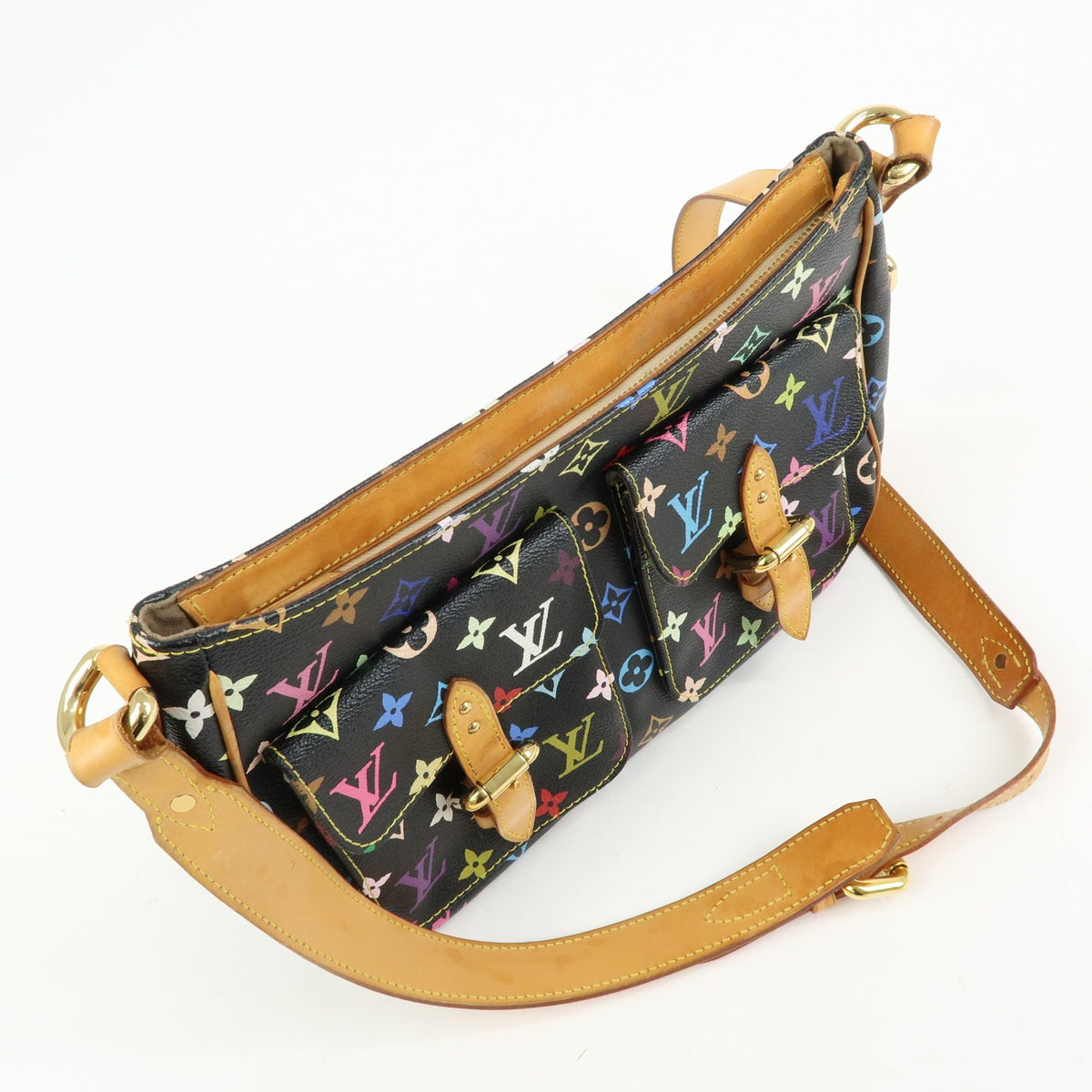 Louis Vuitton Lodge Monogram Multicolor Black Canvas Handbag (Pre-Owned)