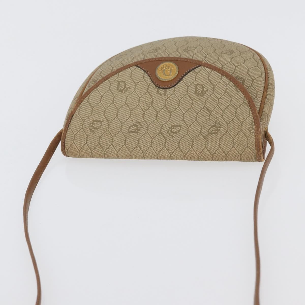 Christian Dior Vintage Honeycomb Flap Canvas And Leather Beige Canvas Shoulder Bag Bag (Pre-Owned)