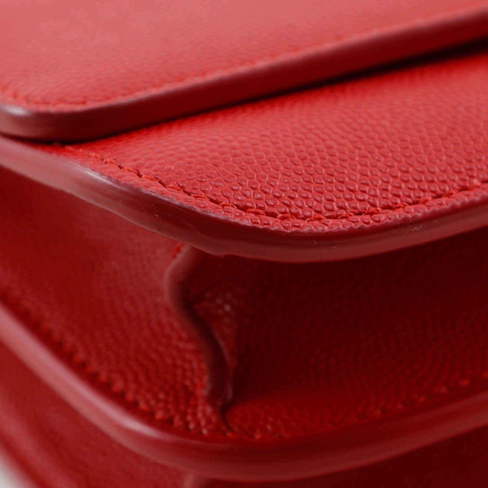 Burberry Tb Flap Leather Red Leather Clutche & Pouche Bag (Pre-Owned)