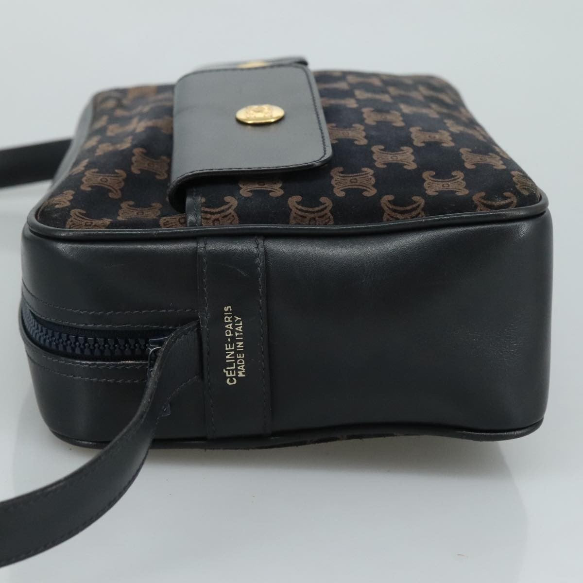 Celine Flap Shoulder Canvas Navy Canvas Shoulder Bag Bag (Pre-Owned)