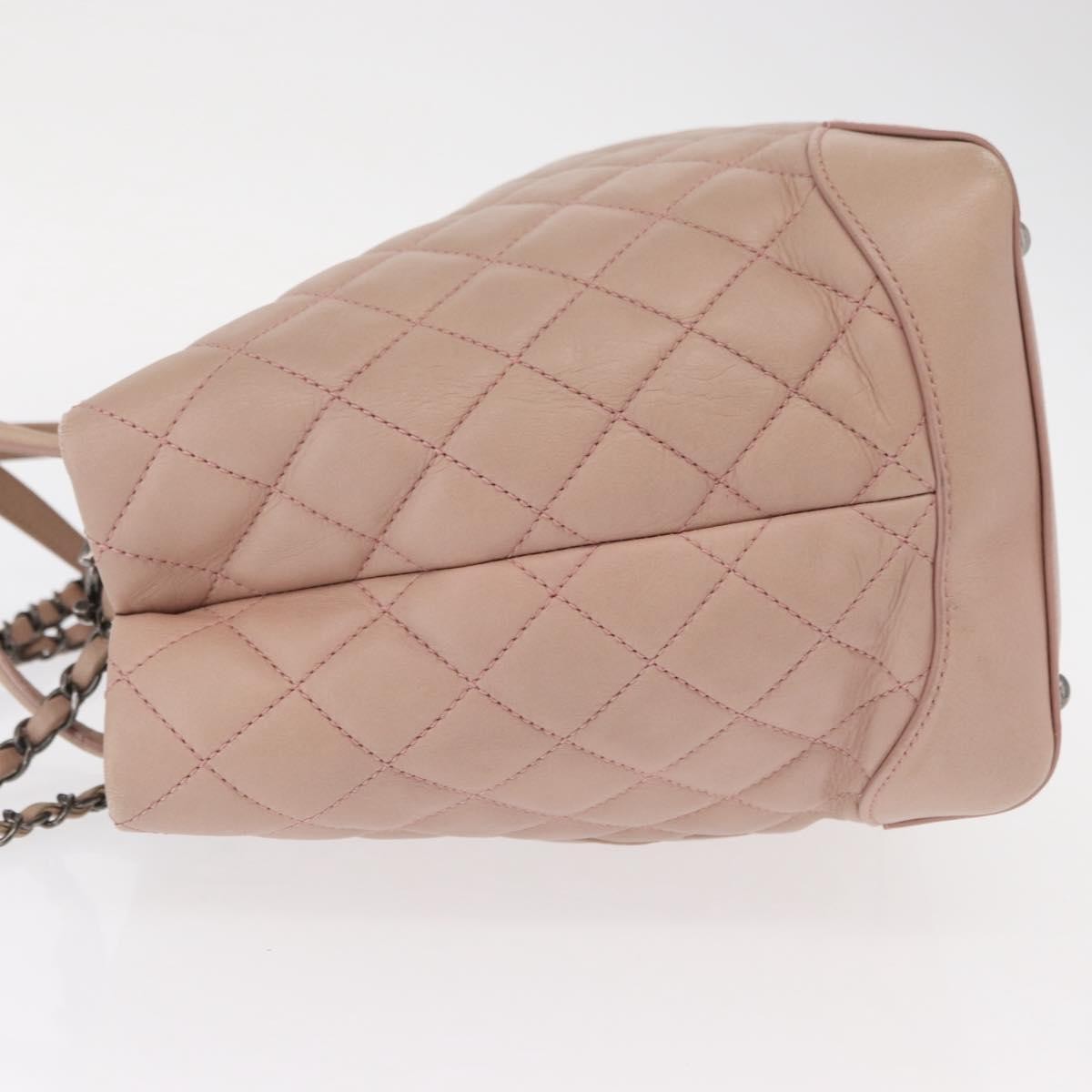 Chanel Easy Shopping Quilted Calfskin Pink Leather Tote Bag Bag (Pre-Owned)