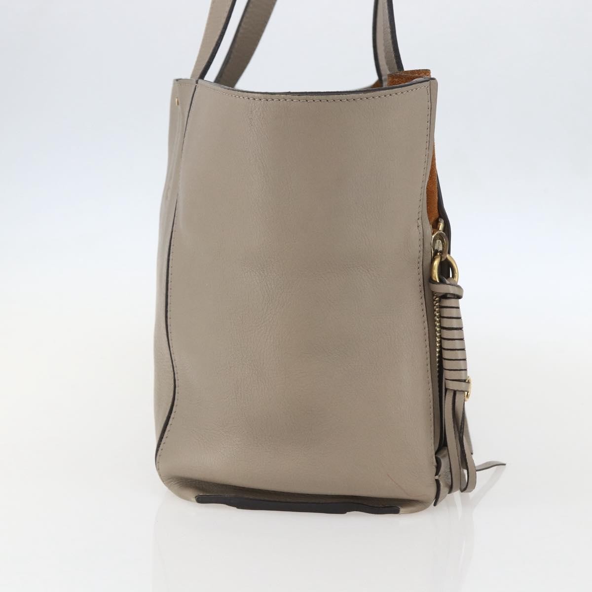 Chloe Milo Shopping Leather Beige Leather Tote Bag Bag (Pre-Owned)