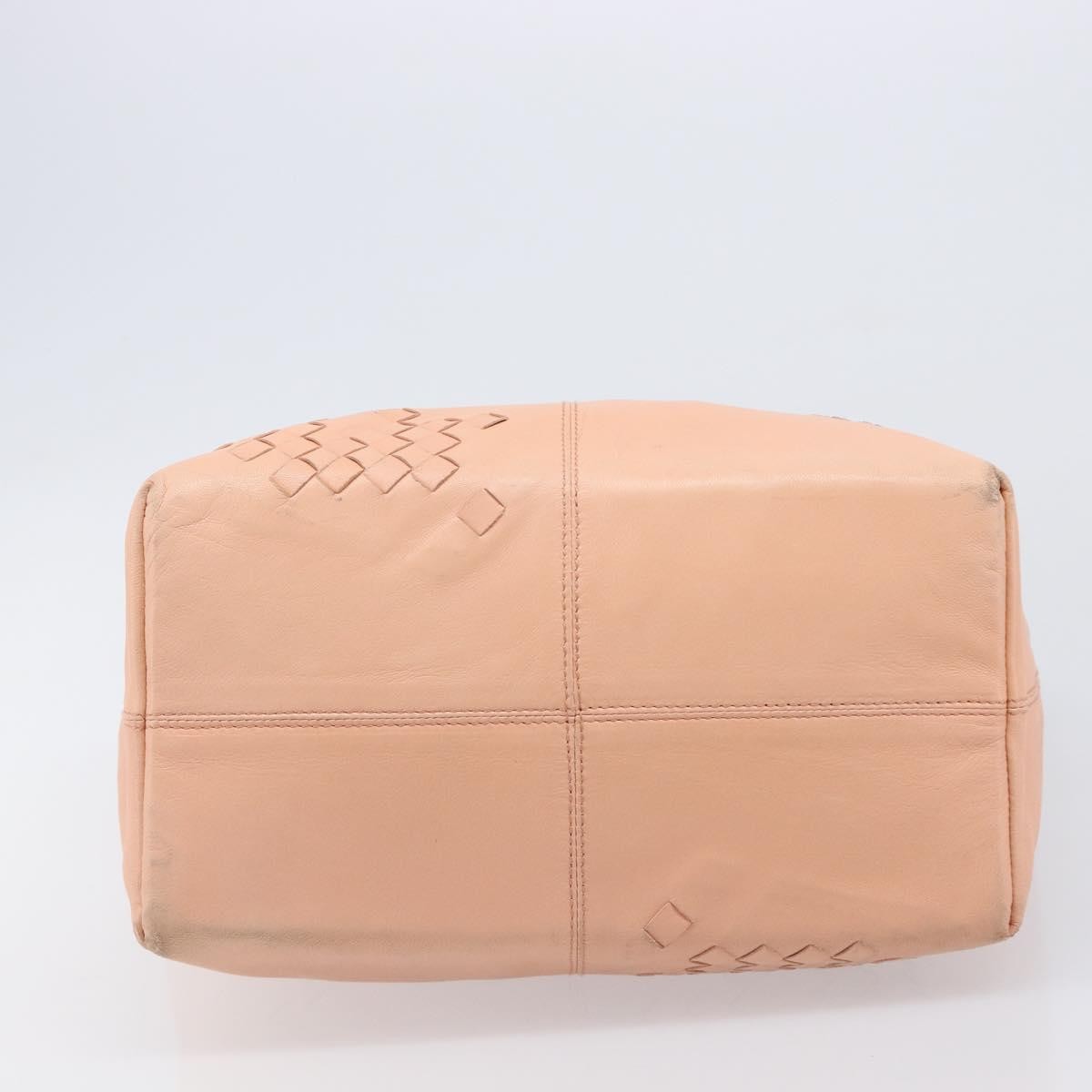Bottega Veneta Regent Leather With Intrecciato Detail Pink Leather Tote Bag Bag (Pre-Owned)