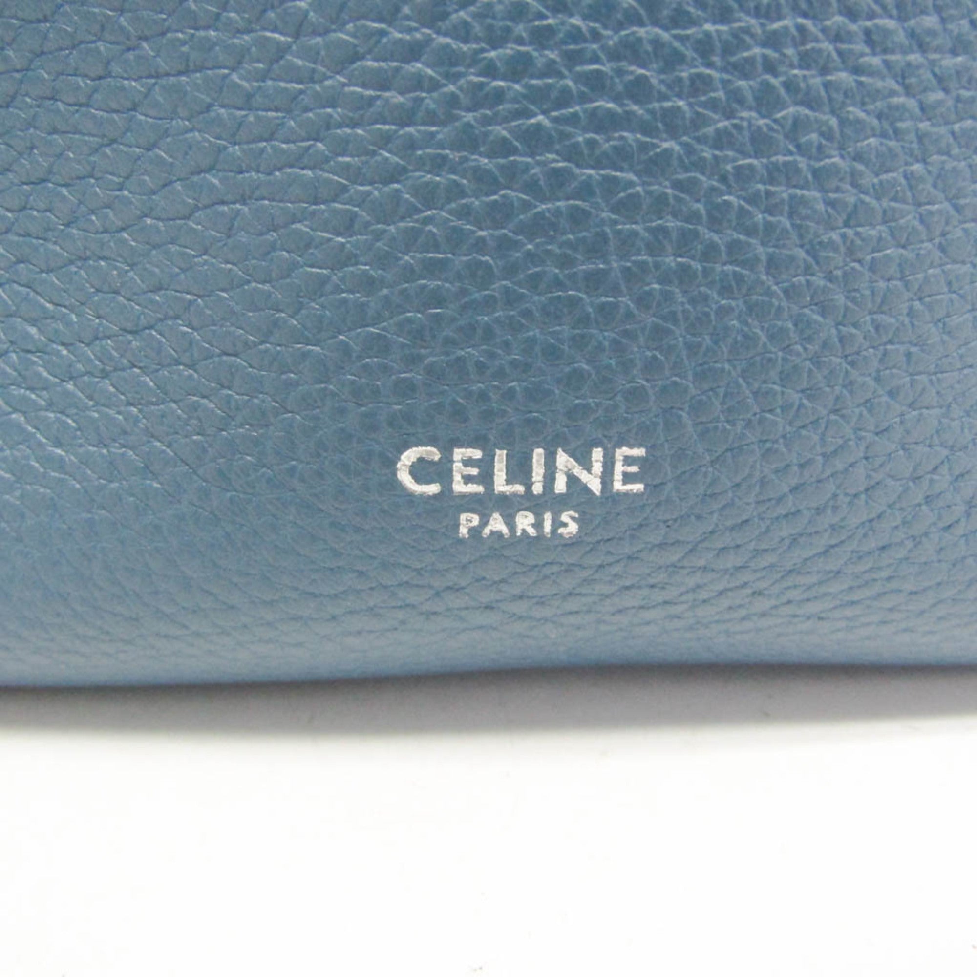 Celine Sangle Seau Calfskin Blue Leather Shoulder Bag Bag (Pre-Owned)