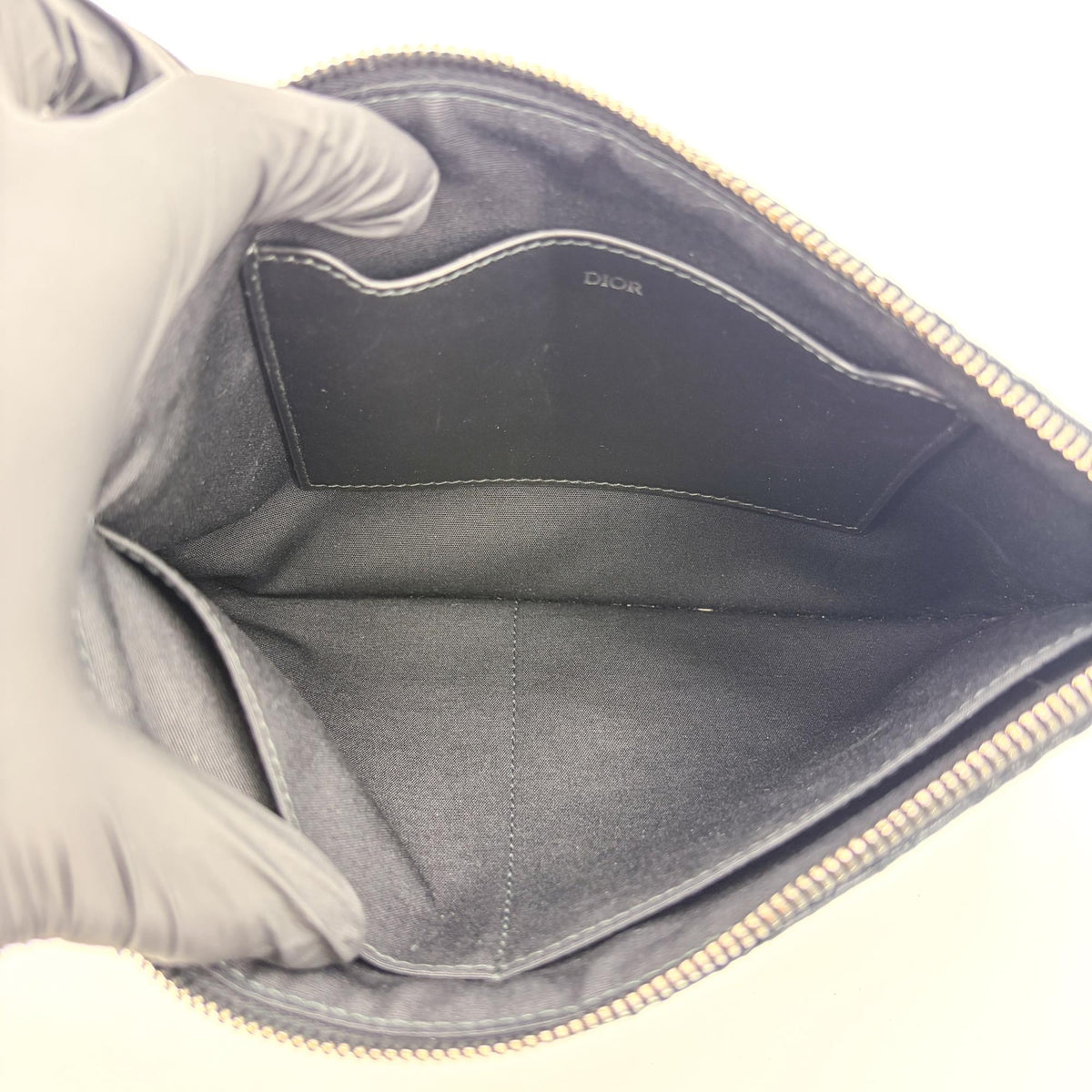Christian Dior A5 Pouch Printed Oblique Denim Black Other Clutche & Pouche Bag (Pre-Owned)