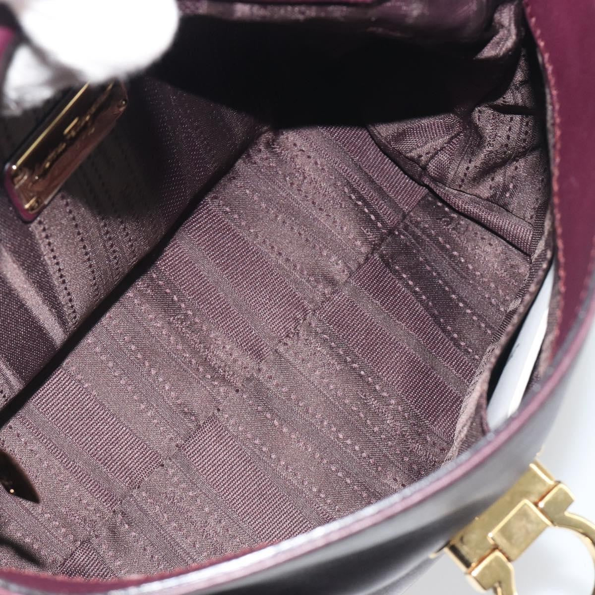 Salvatore Ferragamo Sofia Satchel Smooth Leather Purple Leather Handbag (Pre-Owned)
