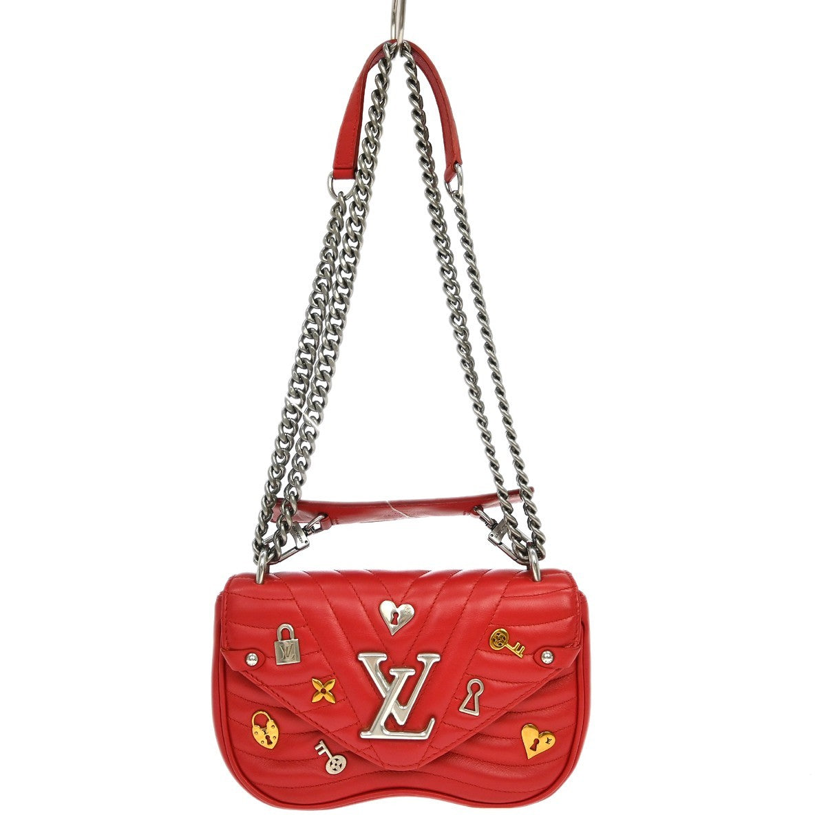 Louis Vuitton New Wave Chain Limited Edition Love Lock Quilted Leather Pink Leather Handbag (Pre-Owned)