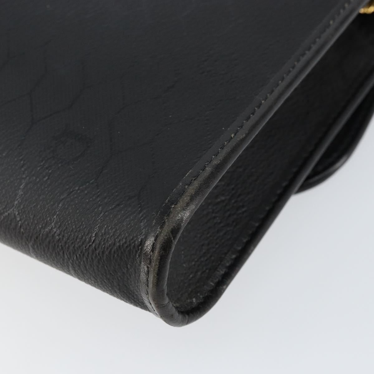 Christian Dior Vintage Honeycomb Flap Coated Canvas Black Canvas Shoulder Bag Bag (Pre-Owned)