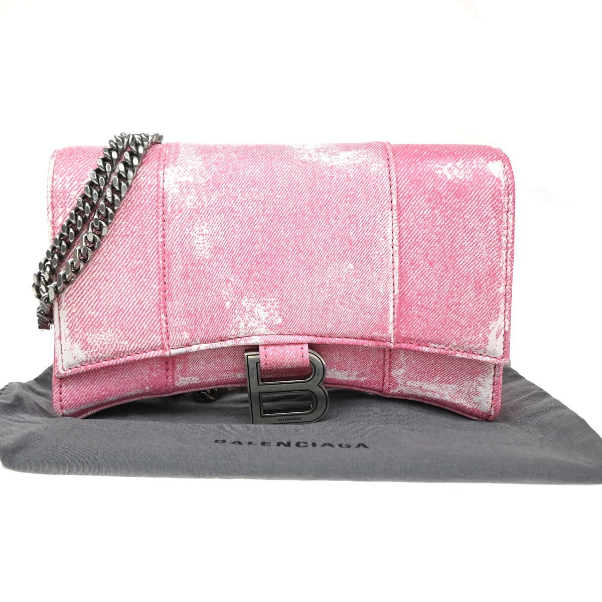 Balenciaga Hourglass Sling Leather Pink Leather Shoulder Bag Bag (Pre-Owned)