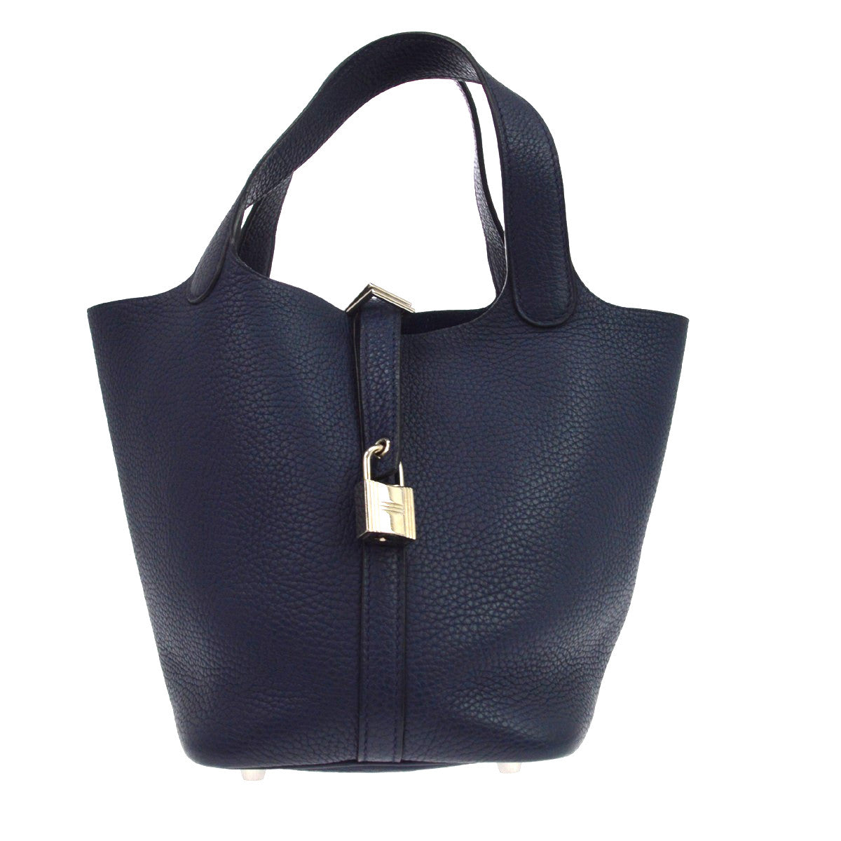Hermes Picotin Lock Clemence Blue Leather Handbag (Pre-Owned)